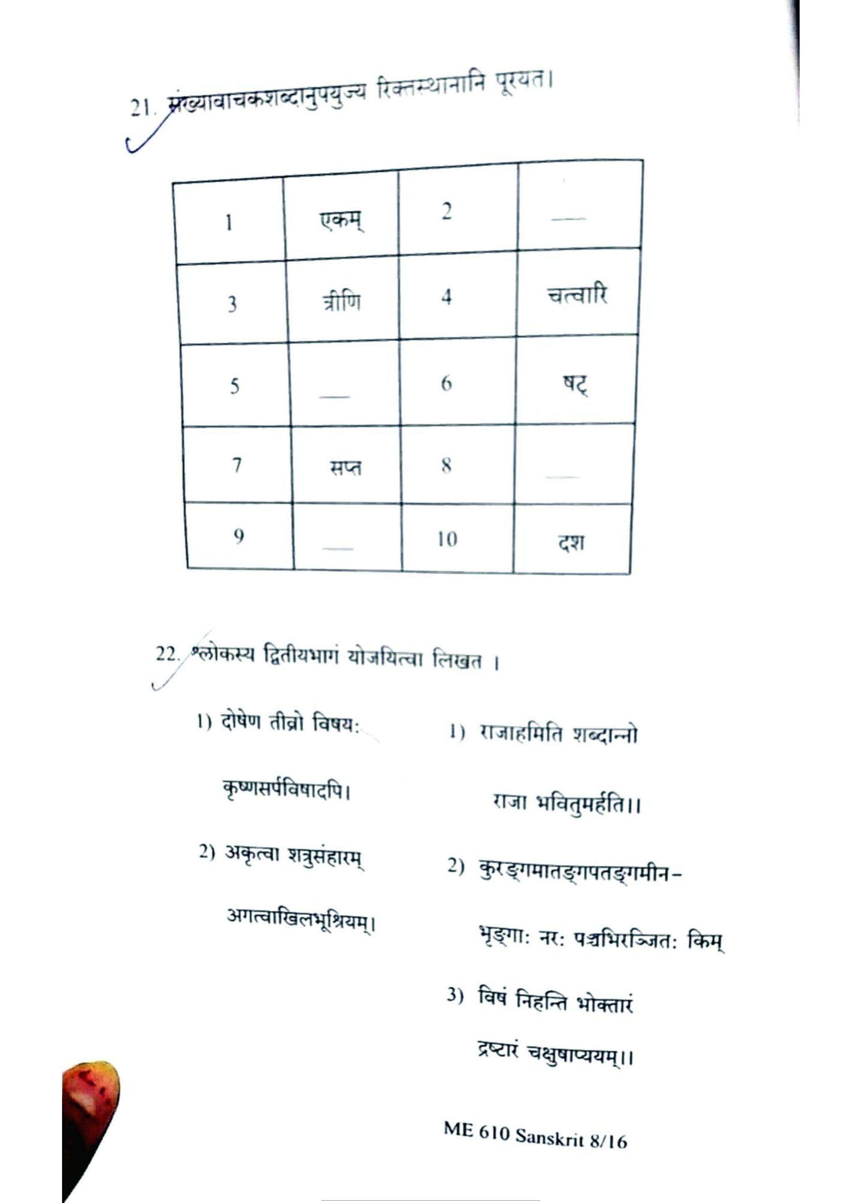Kerala Plus One 2022 Sanskrit Question Papers (Model) - Page 8