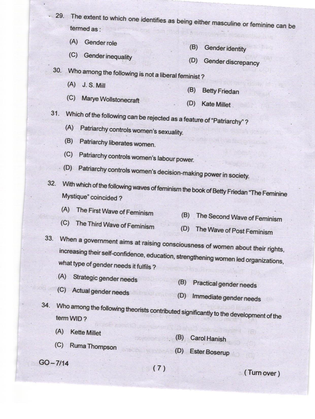 Odisha CPET 2024 SOCIOLOGY Question Papers - Page 7