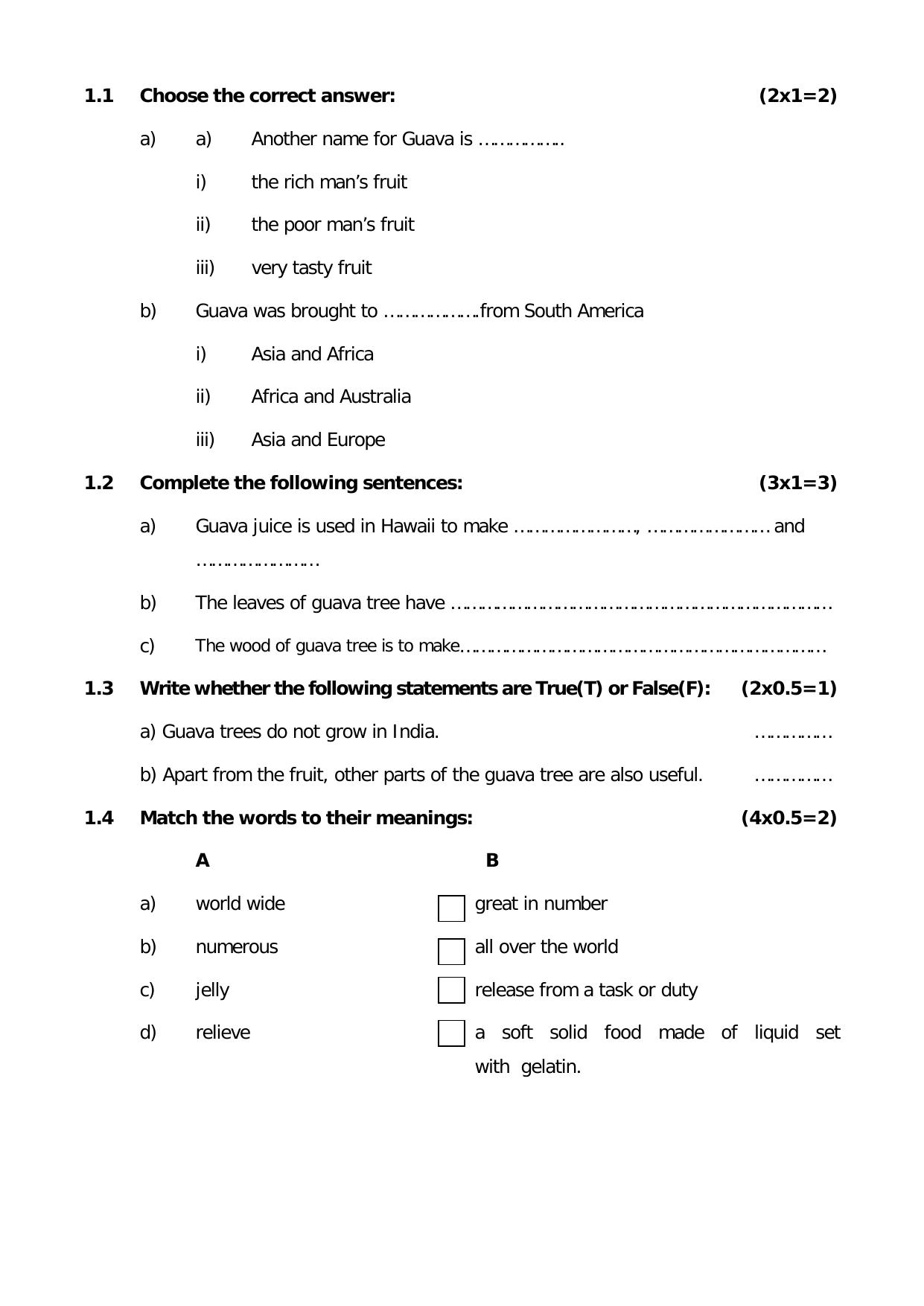 Worksheet for Class 4 English Assignment 13 - Page 2