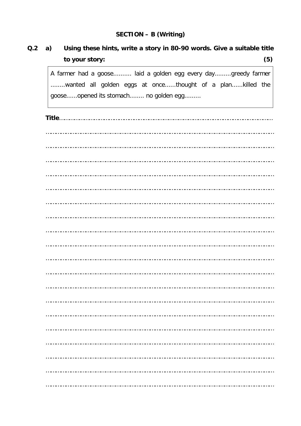 Worksheet for Class 4 English Assignment 13 - Page 3