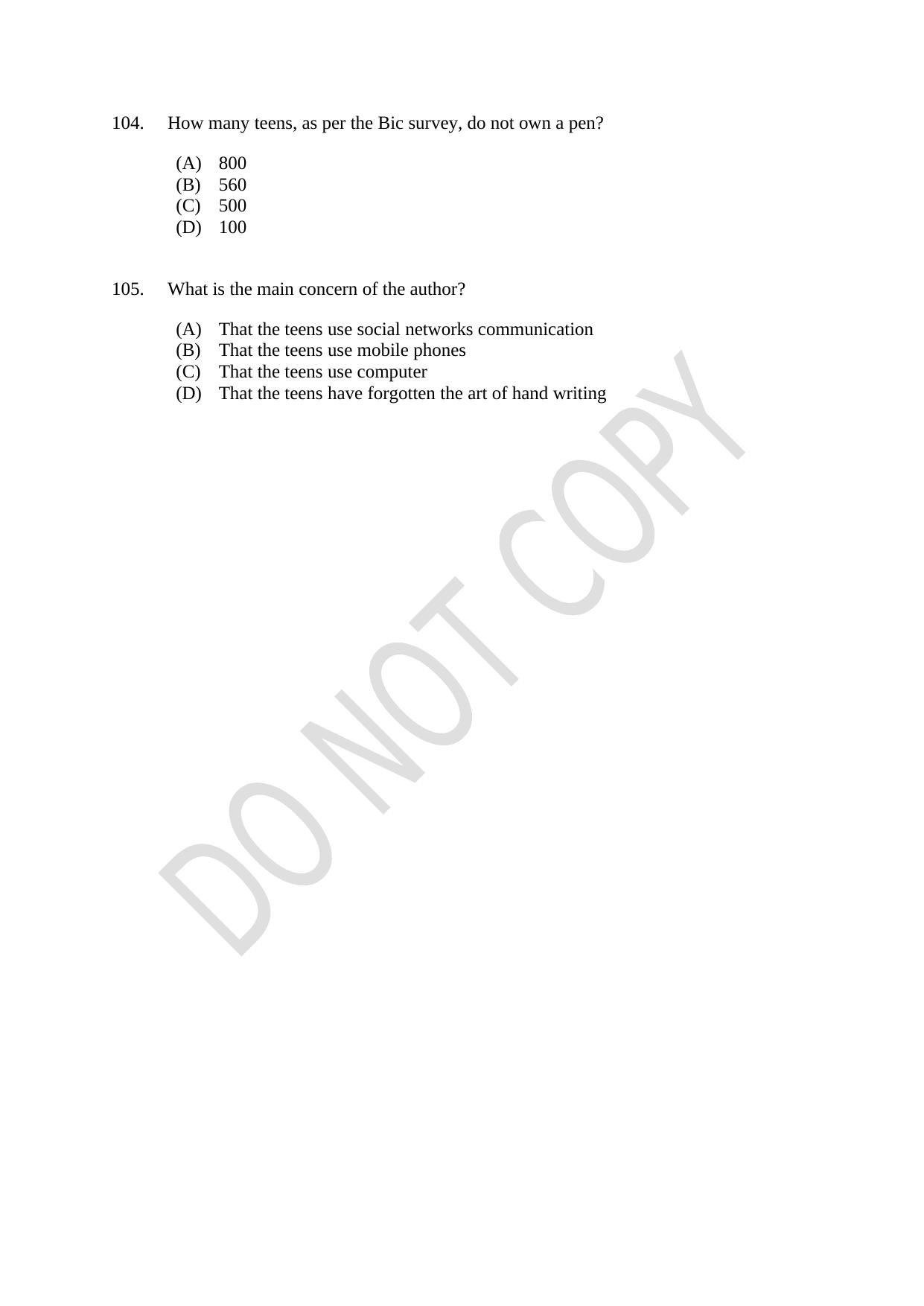 CUSAT CAT 2021 3 Year LLB Question Paper - Page 25