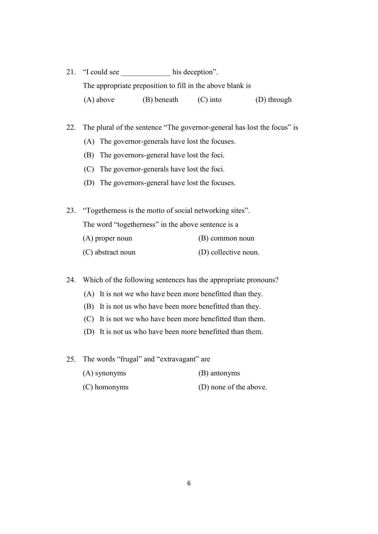 ISI Admission Test PG Diploma in Agricultural and Rural Management with Statistical Methods and Analytics DRA 2021 Sample Paper - Page 6