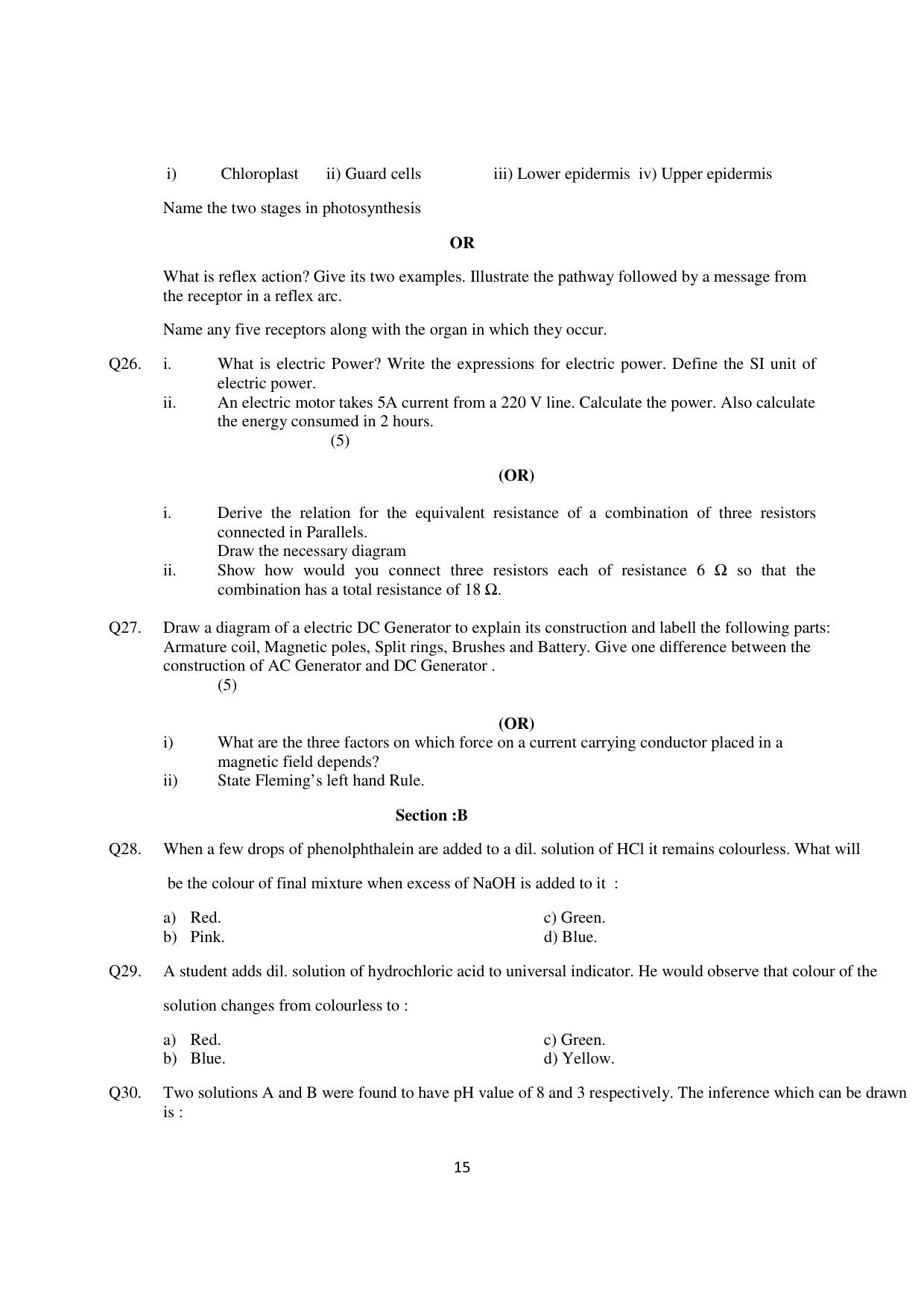 CBSE Worksheets for Class 10 Science Collection of important questions Assignment - Page 3