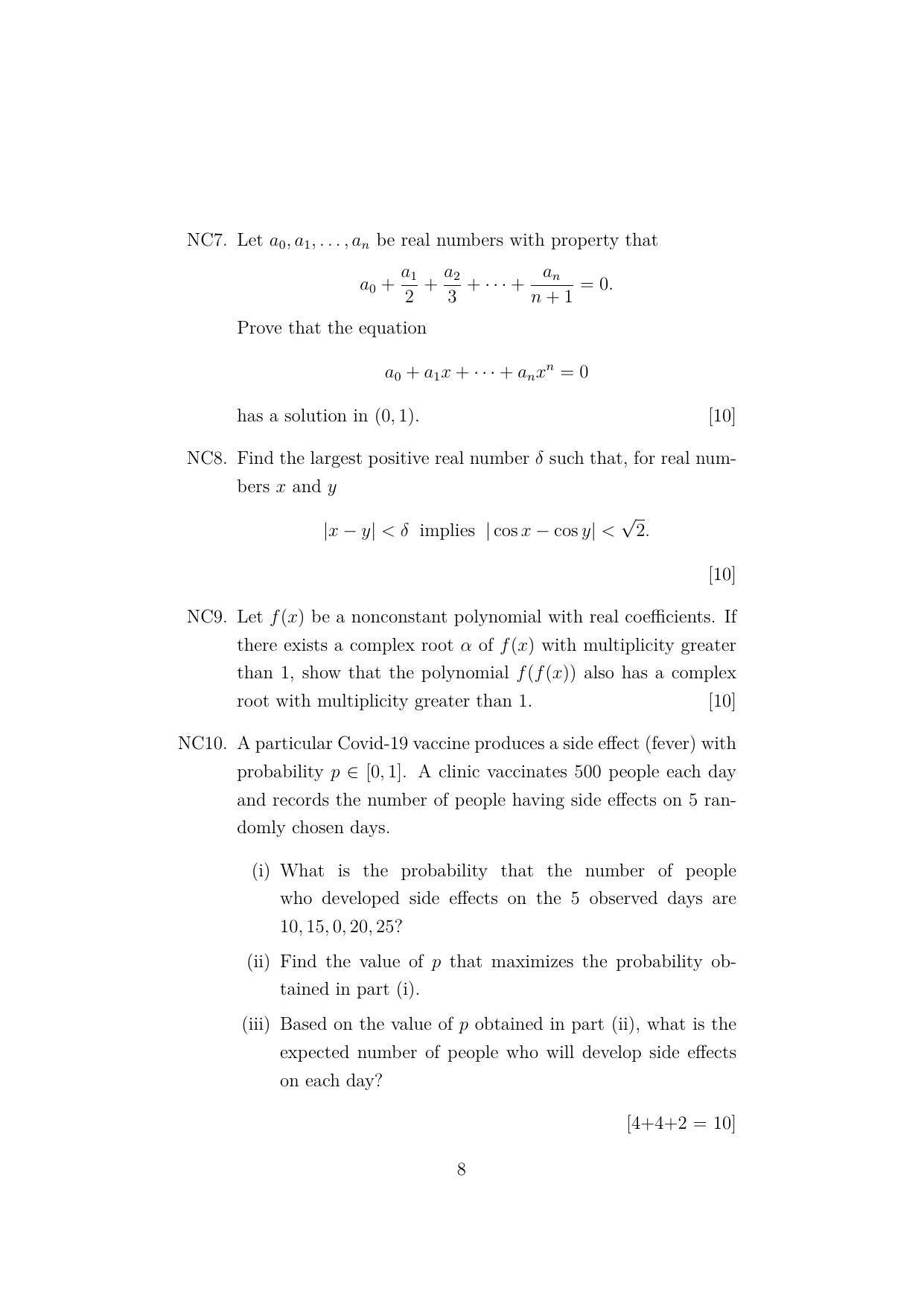 ISI Admission Test M.Tech (CS) PCB 2022 Sample Paper - Page 8