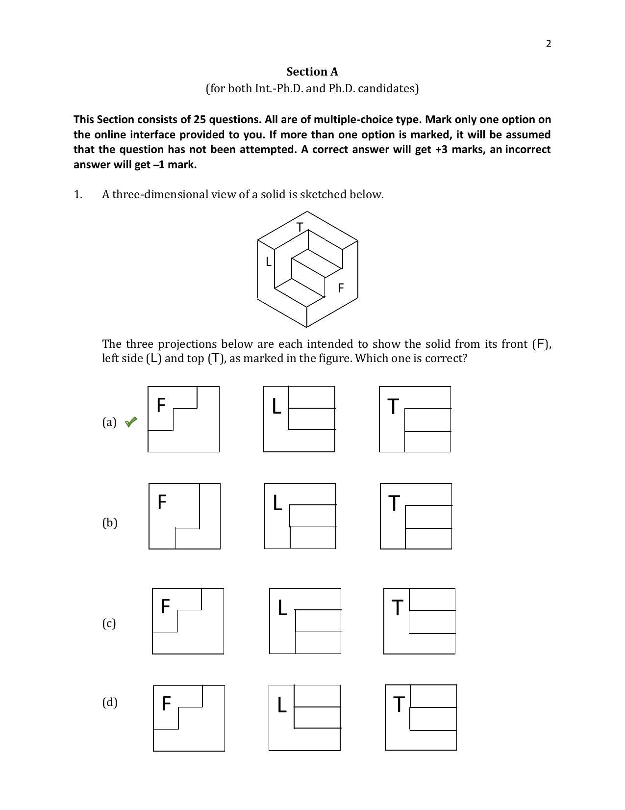 TIFR GS 2020 Physics Question Paper - Page 3