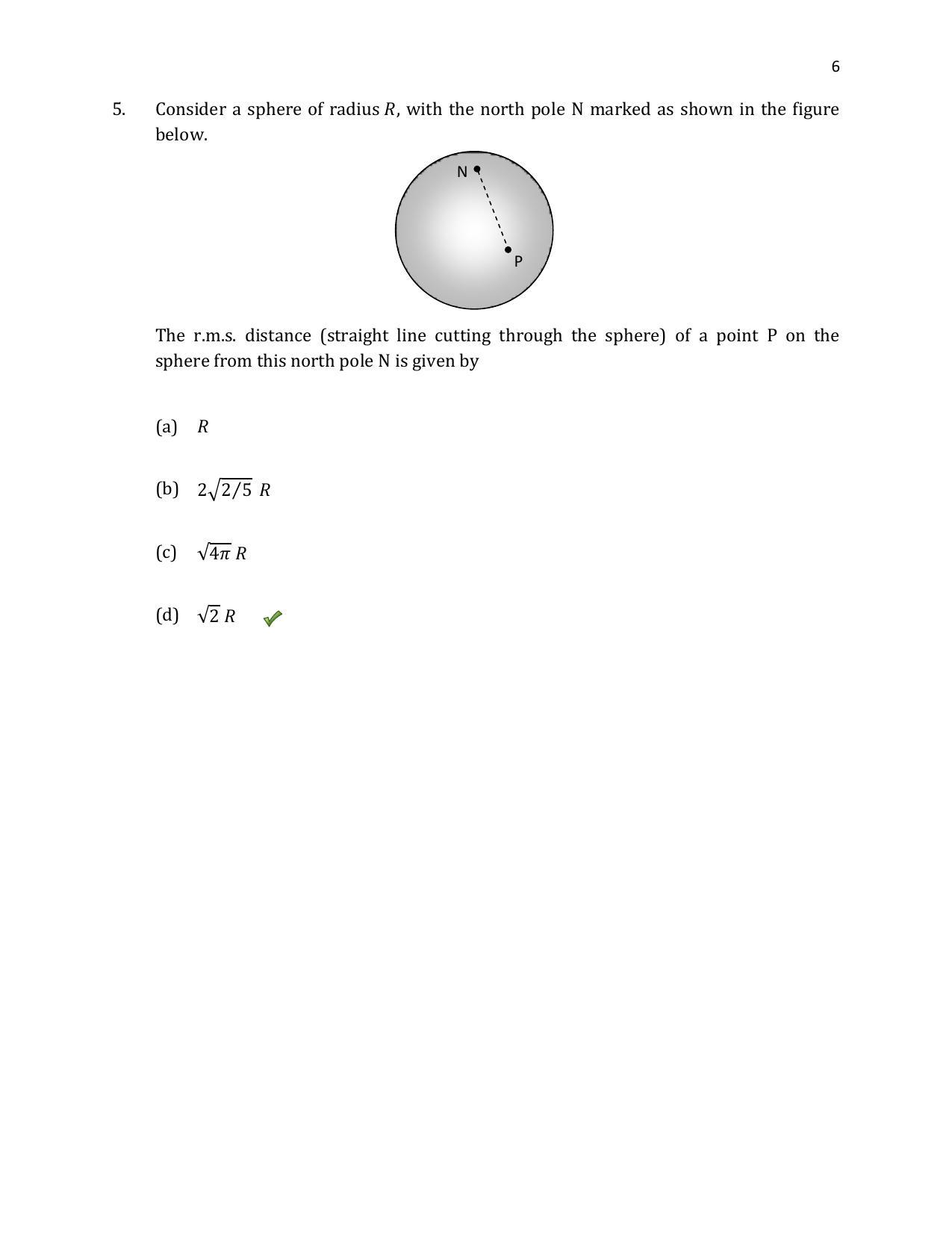 TIFR GS 2020 Physics Question Paper - Page 7
