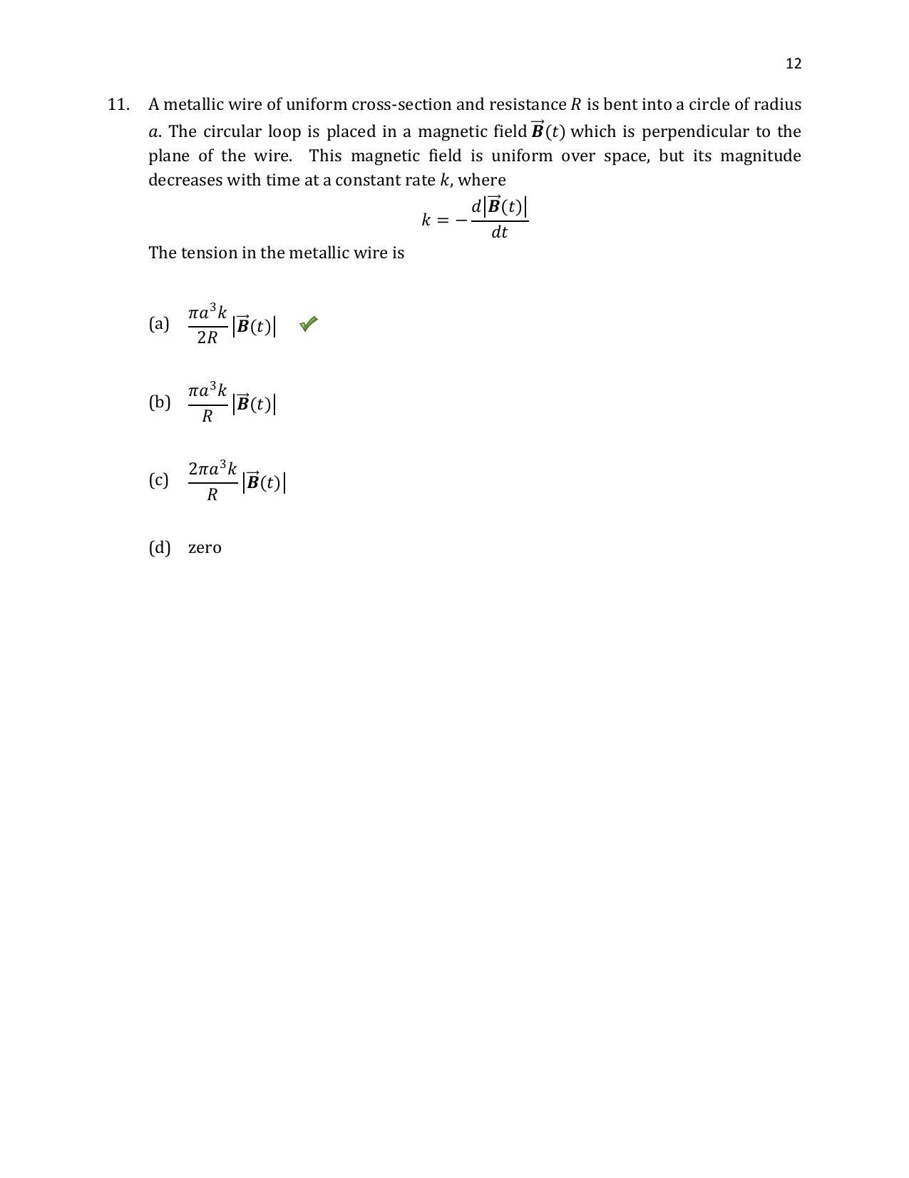TIFR GS 2020 Physics Question Paper - Page 13