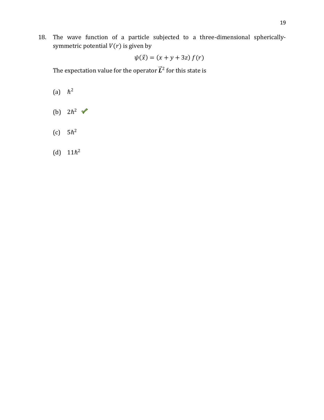 TIFR GS 2020 Physics Question Paper - Page 20