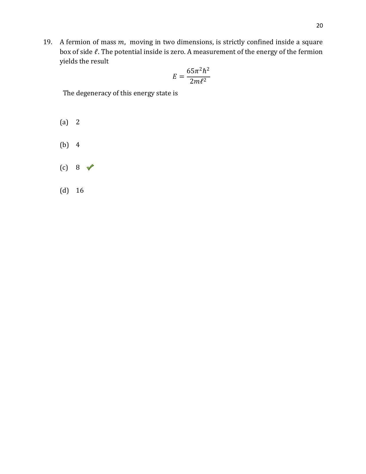 TIFR GS 2020 Physics Question Paper - Page 21
