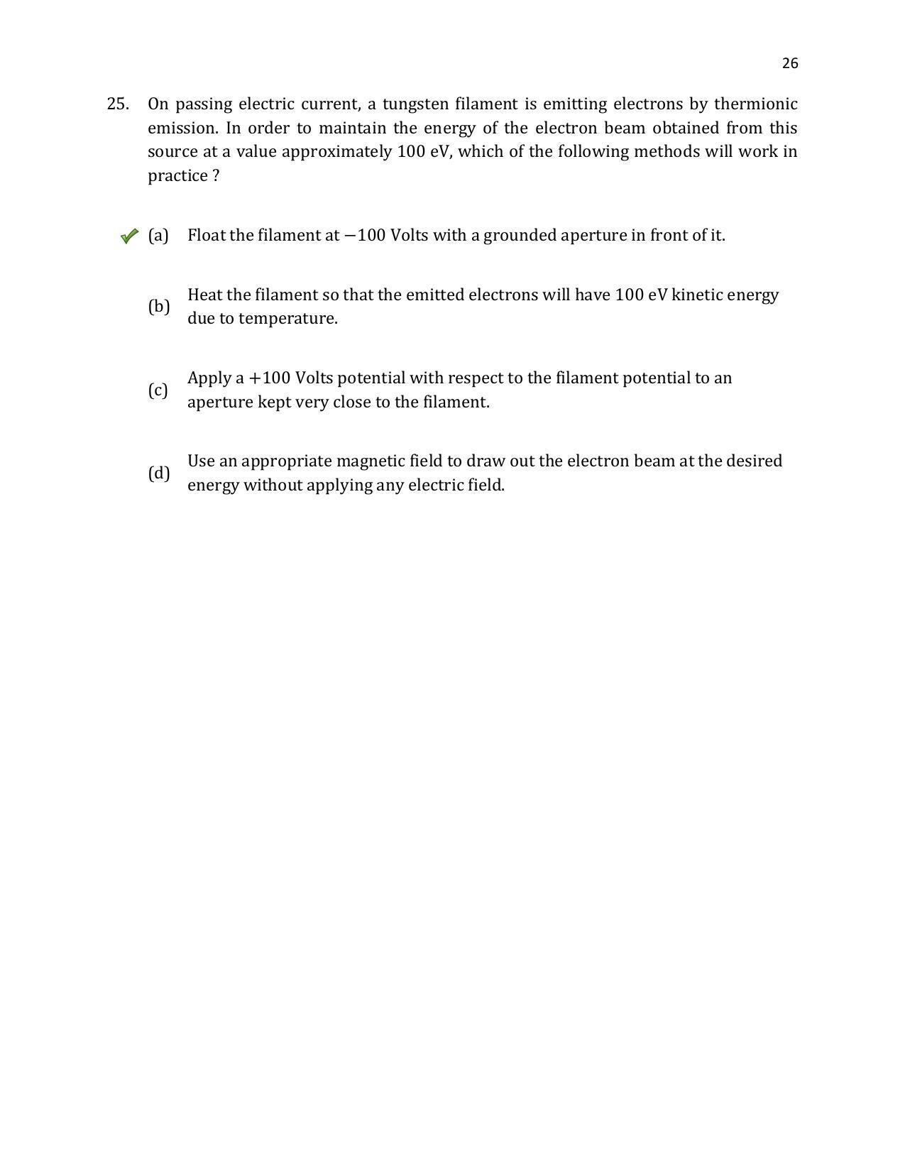 TIFR GS 2020 Physics Question Paper - Page 27