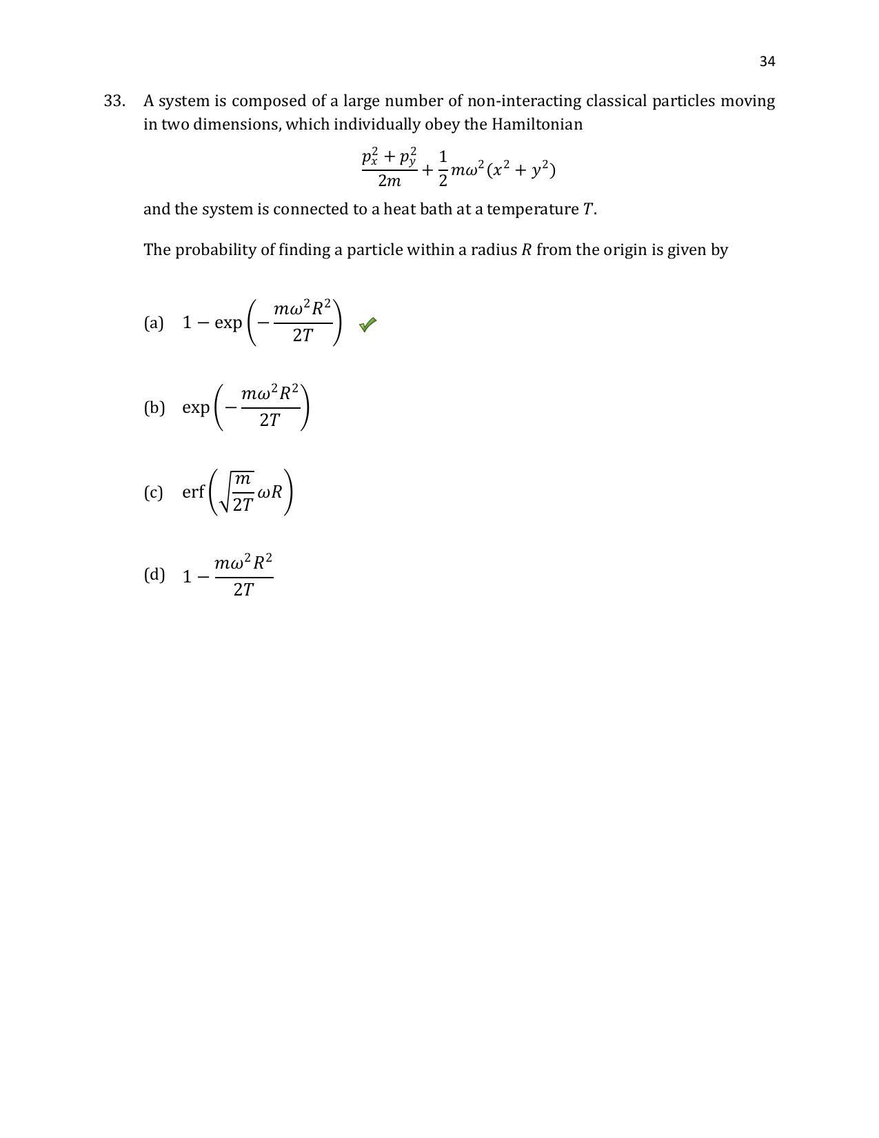 TIFR GS 2020 Physics Question Paper - Page 35