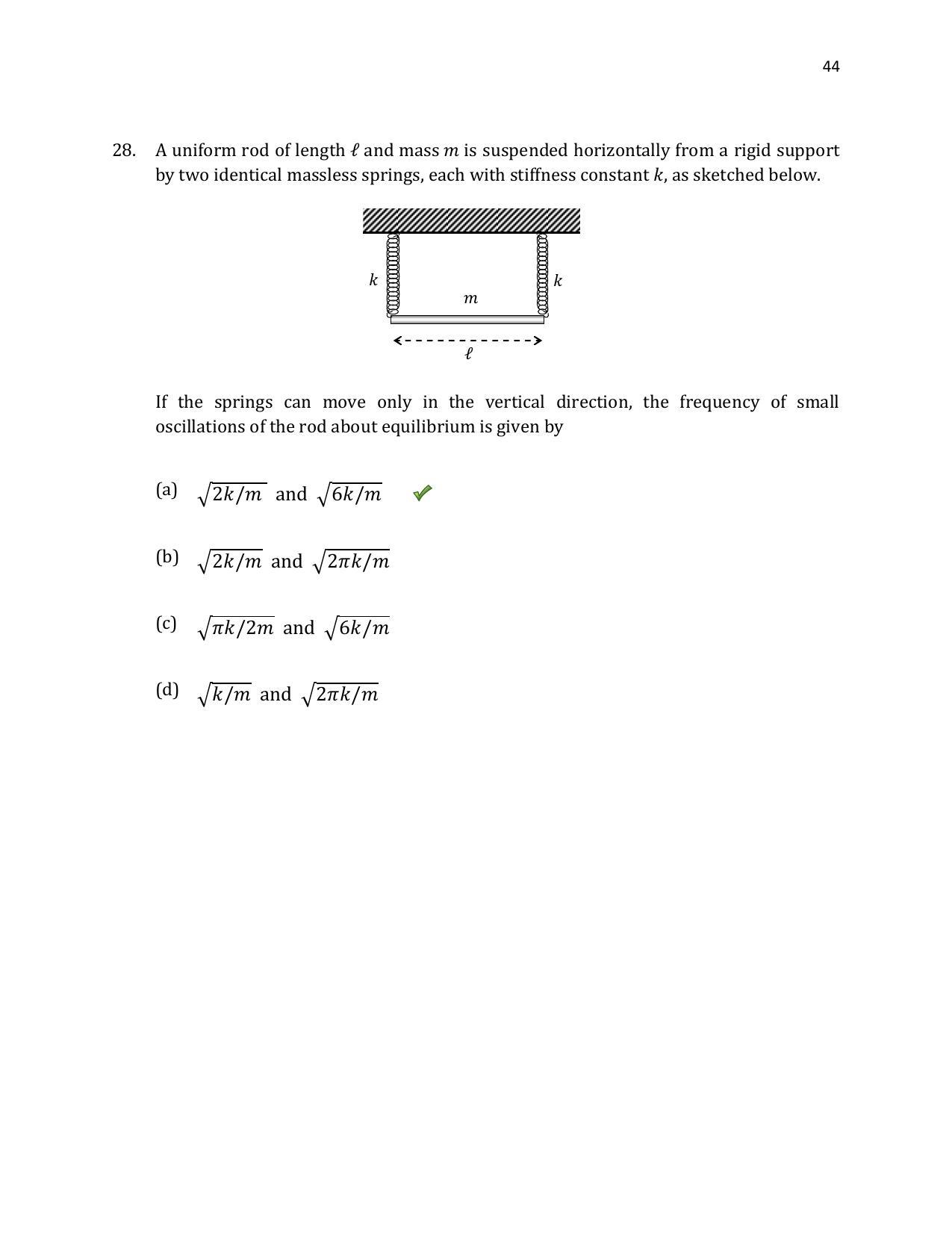 TIFR GS 2020 Physics Question Paper - Page 45