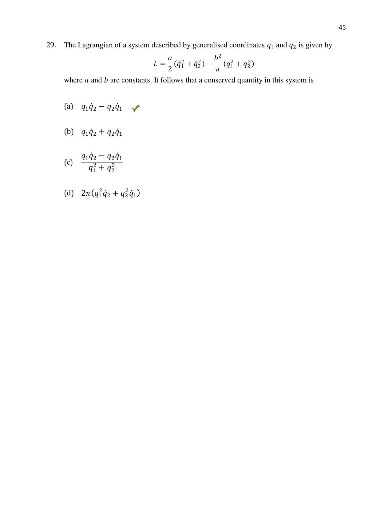 TIFR GS 2020 Physics Question Paper - Page 46