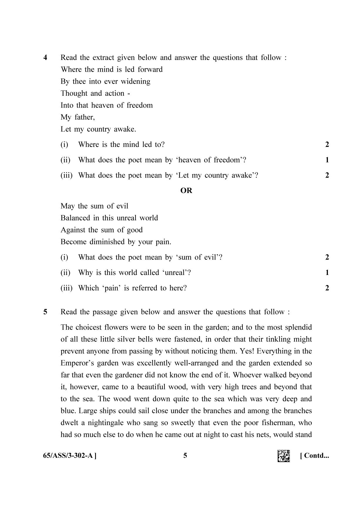 NIOS 2023 Class 12 English Question Paper - Page 5