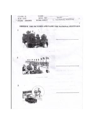 Worksheets for Class 2 EVS Assignment 11 National Festivals