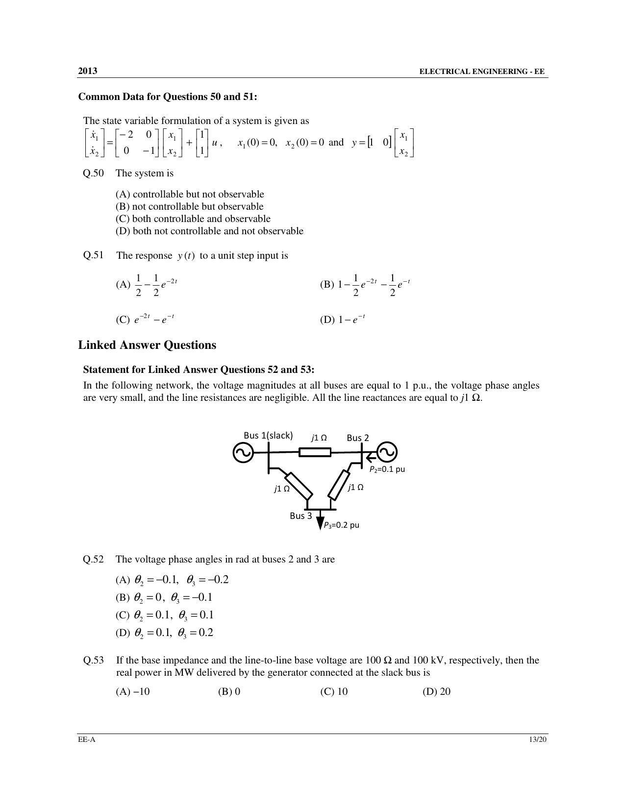 GATE 2013 Electrical Engineering (EE) Question Paper with Answer Key - Page 14