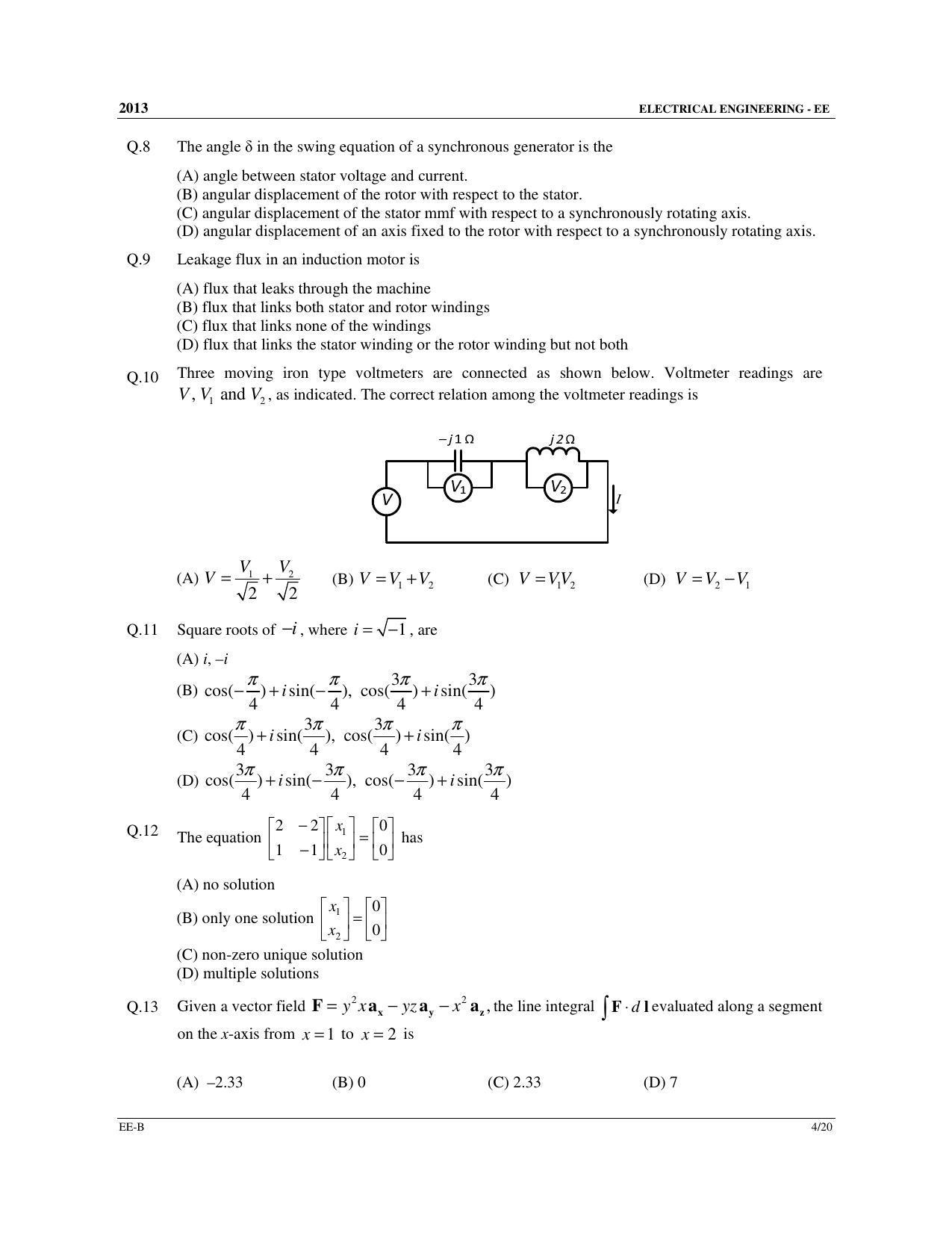 GATE 2013 Electrical Engineering (EE) Question Paper with Answer Key - Page 22