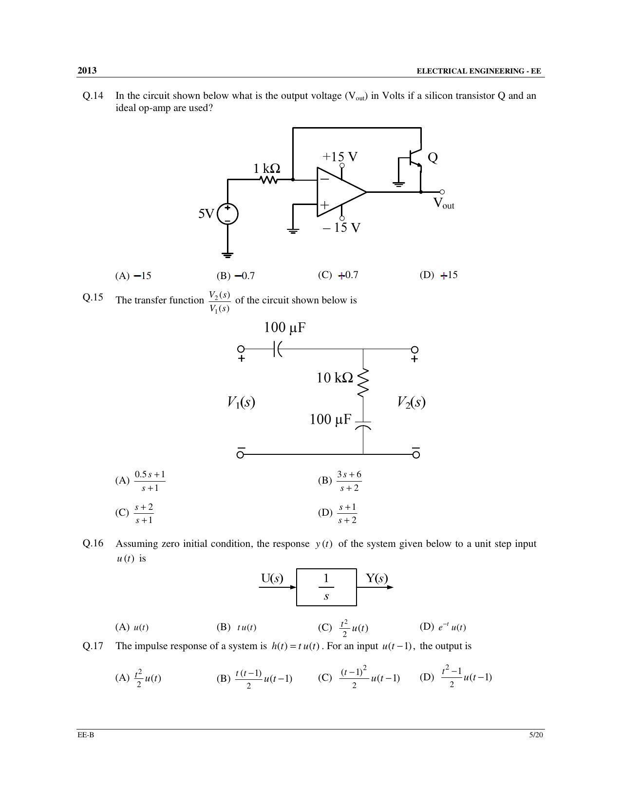 GATE 2013 Electrical Engineering (EE) Question Paper with Answer Key - Page 23