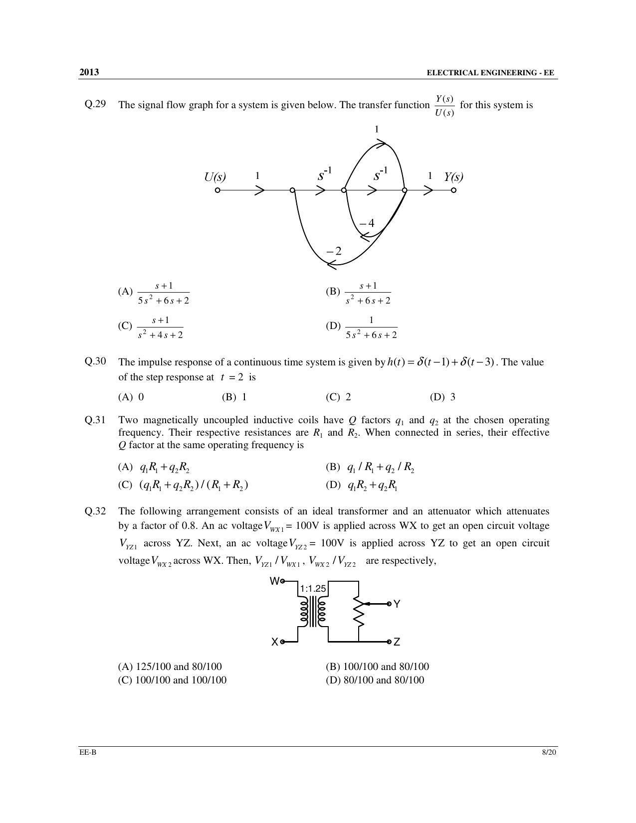 GATE 2013 Electrical Engineering (EE) Question Paper with Answer Key - Page 26