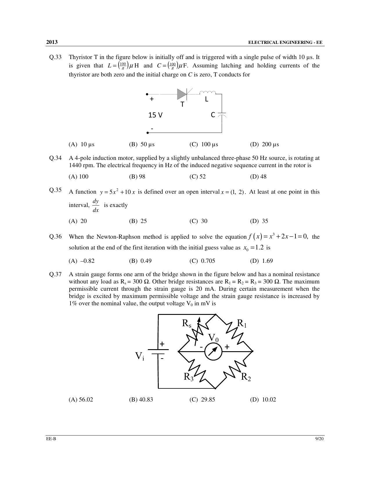 GATE 2013 Electrical Engineering (EE) Question Paper with Answer Key - Page 27