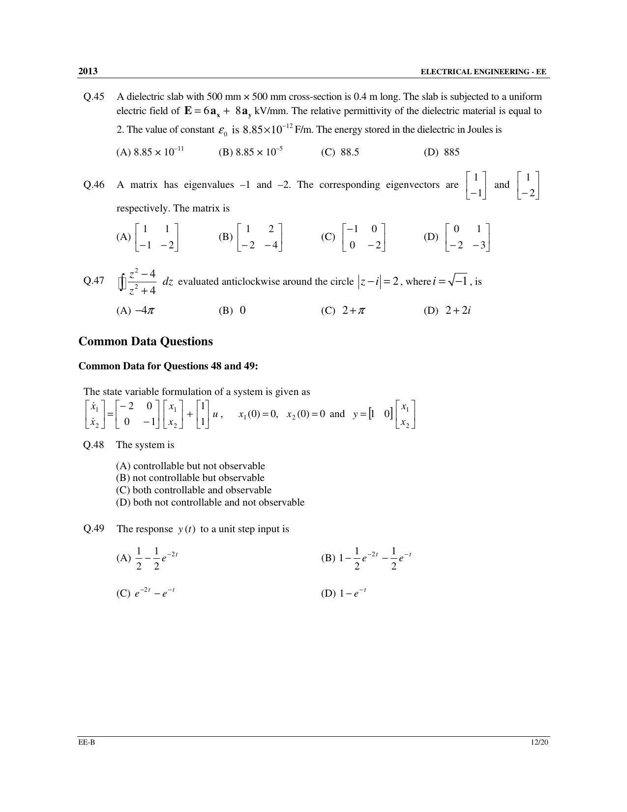 GATE 2013 Electrical Engineering (EE) Question Paper with Answer Key - Page 30
