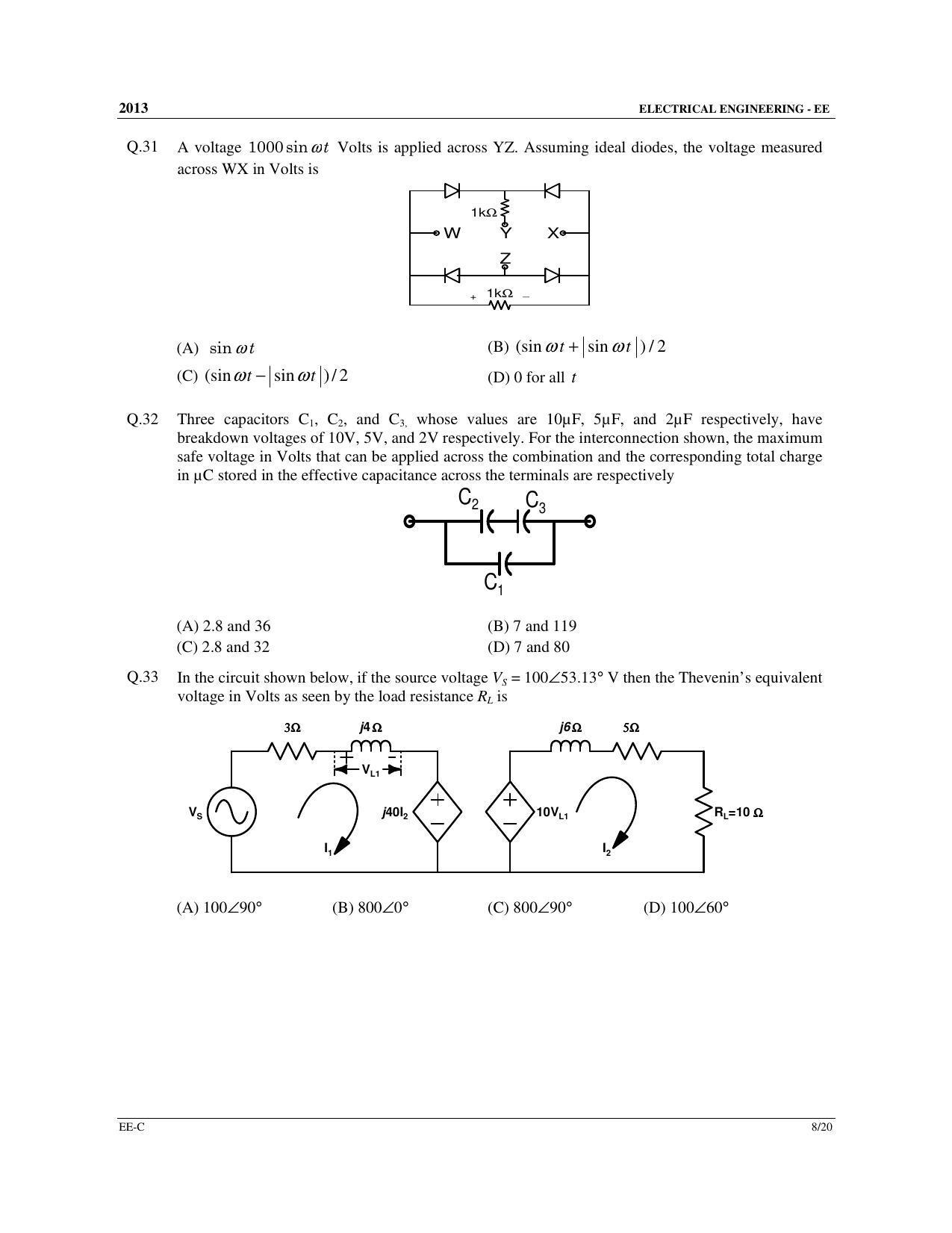 GATE 2013 Electrical Engineering (EE) Question Paper with Answer Key - Page 43