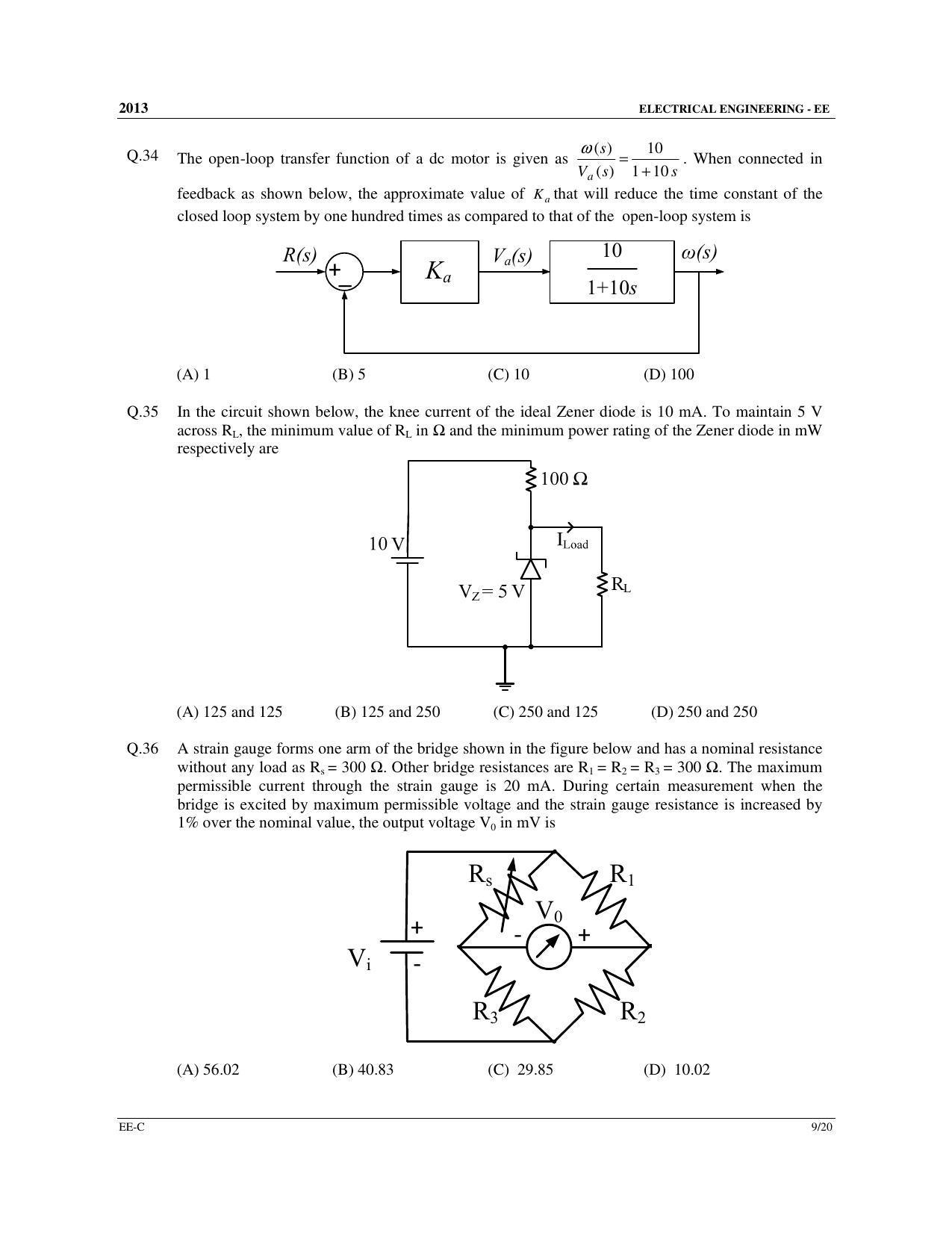 GATE 2013 Electrical Engineering (EE) Question Paper with Answer Key - Page 44