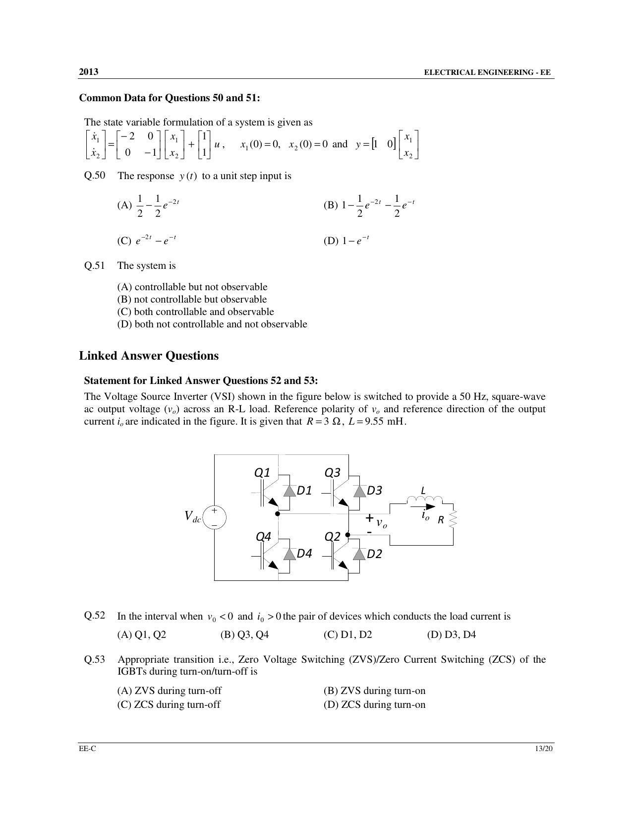 GATE 2013 Electrical Engineering (EE) Question Paper with Answer Key - Page 48