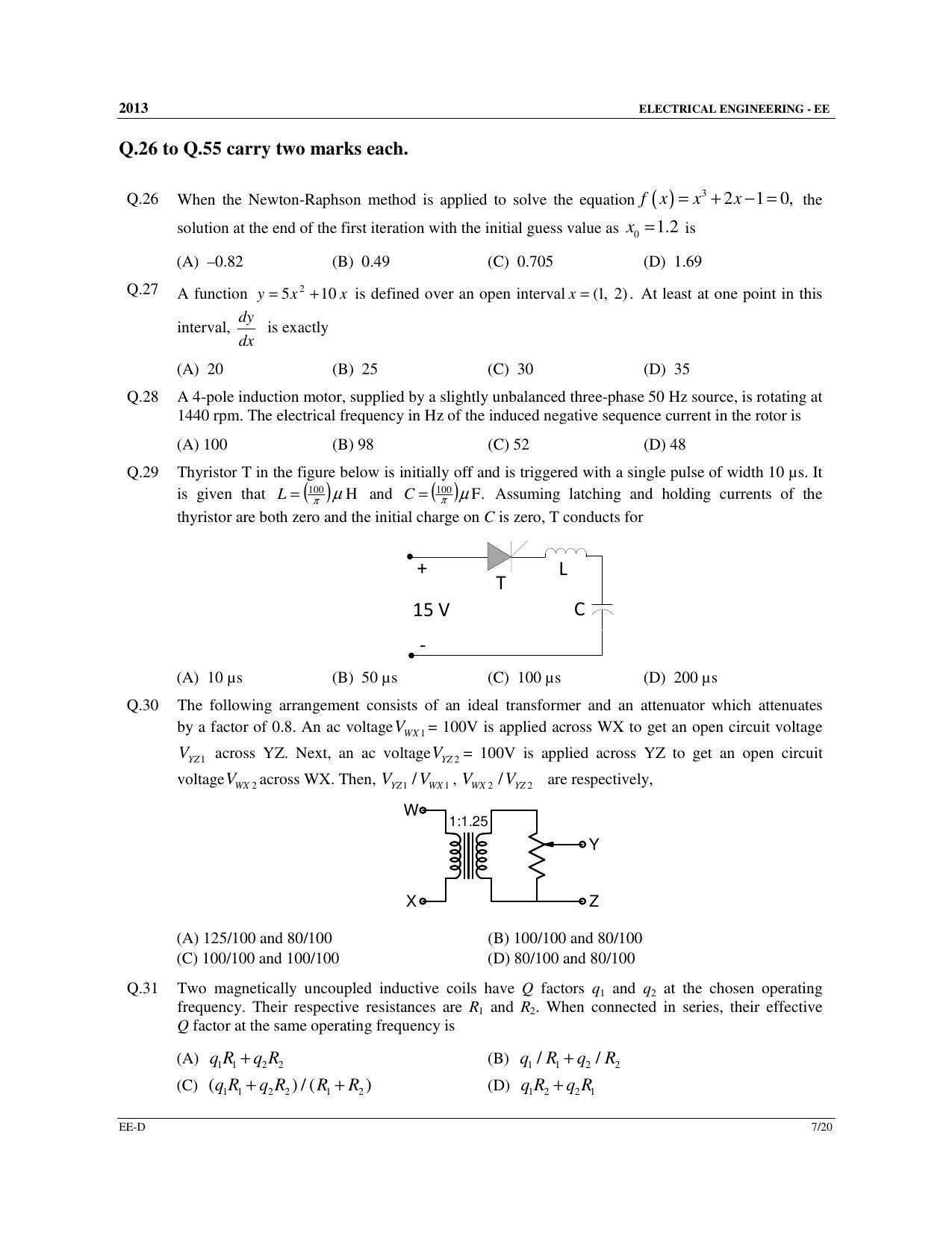 GATE 2013 Electrical Engineering (EE) Question Paper with Answer Key - Page 59