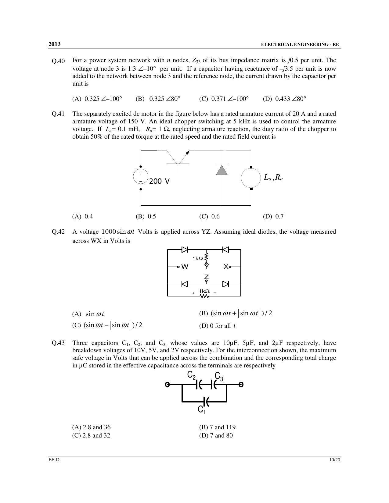 GATE 2013 Electrical Engineering (EE) Question Paper with Answer Key - Page 62