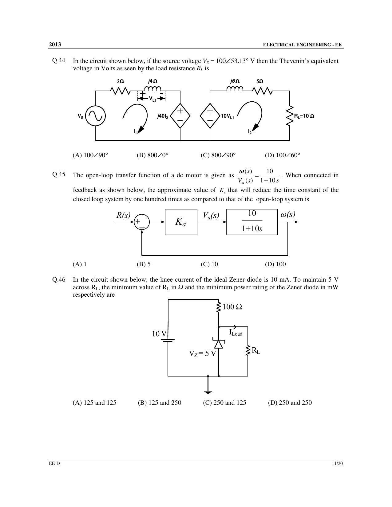 GATE 2013 Electrical Engineering (EE) Question Paper with Answer Key - Page 63
