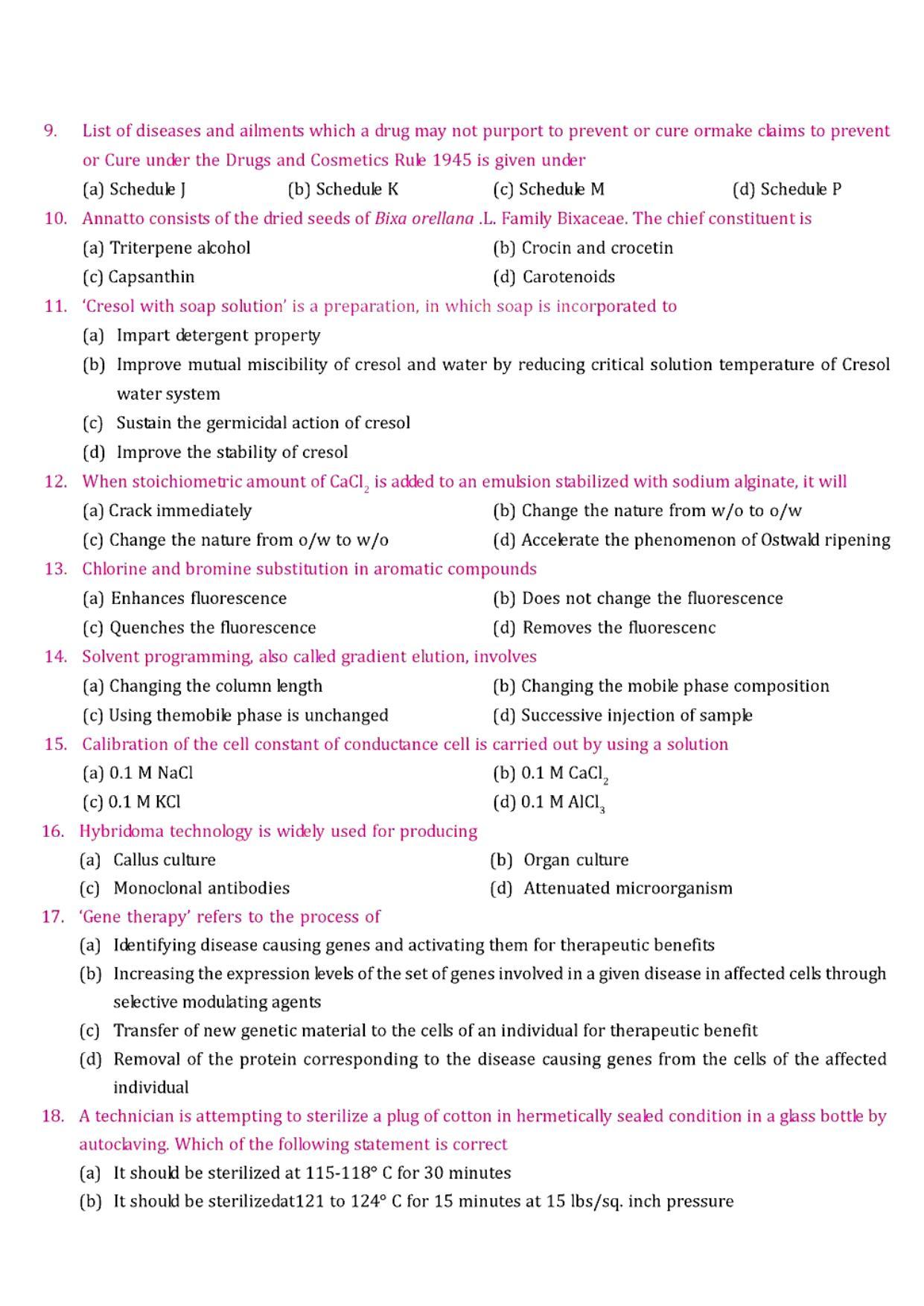 GPAT 2007 Question Paper with Answer Key - Page 2