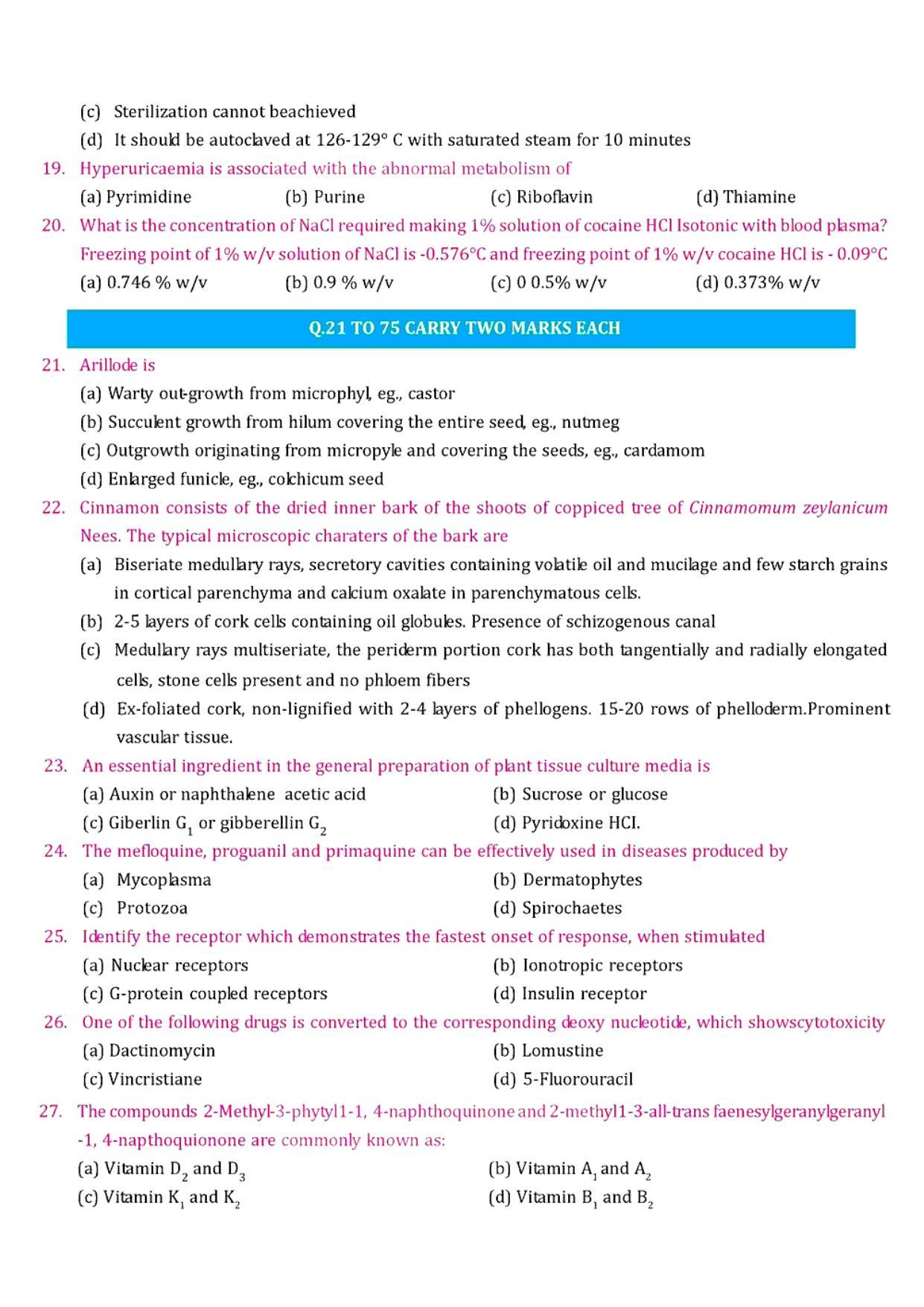 GPAT 2007 Question Paper with Answer Key - Page 3