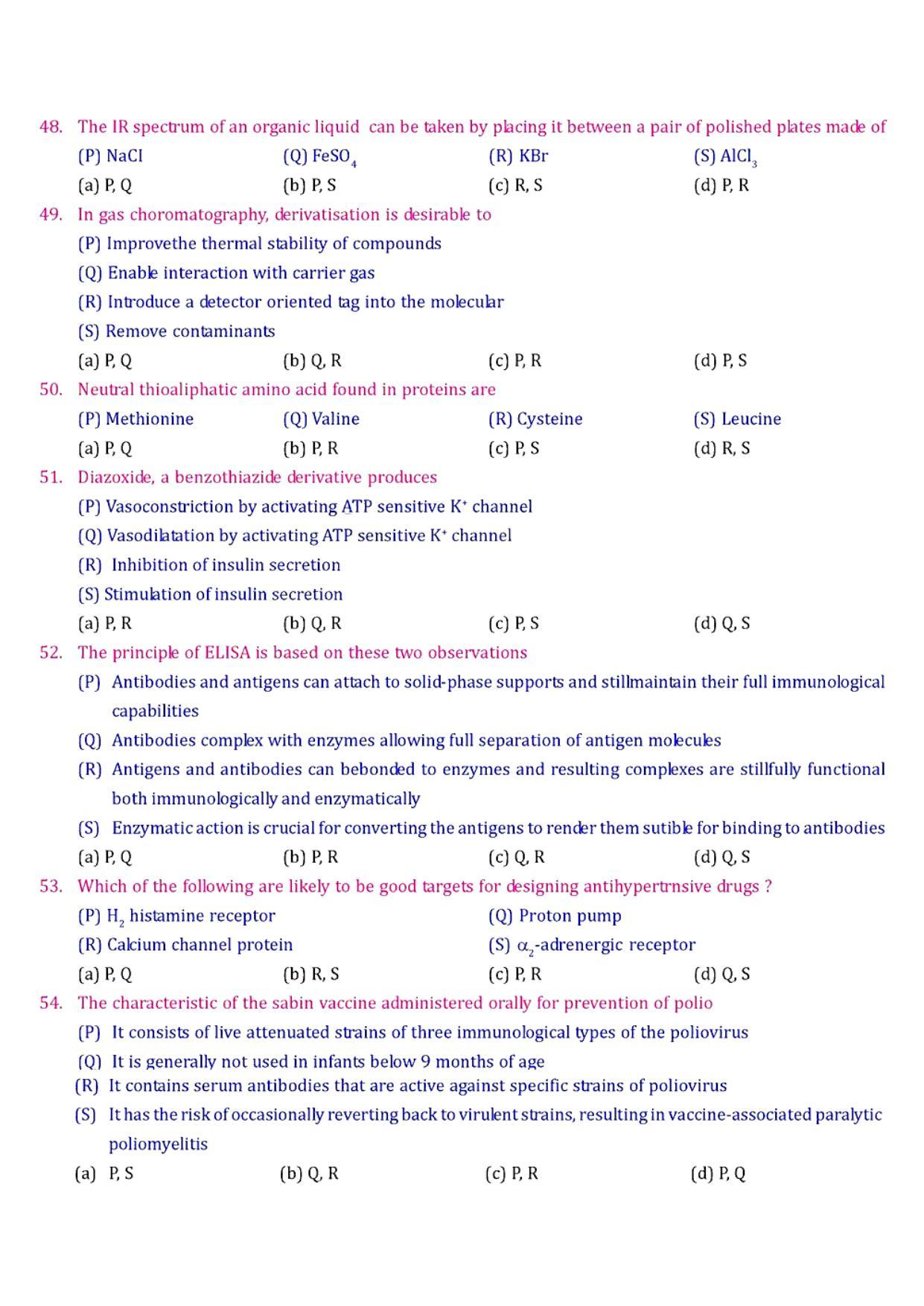 GPAT 2007 Question Paper with Answer Key - Page 7