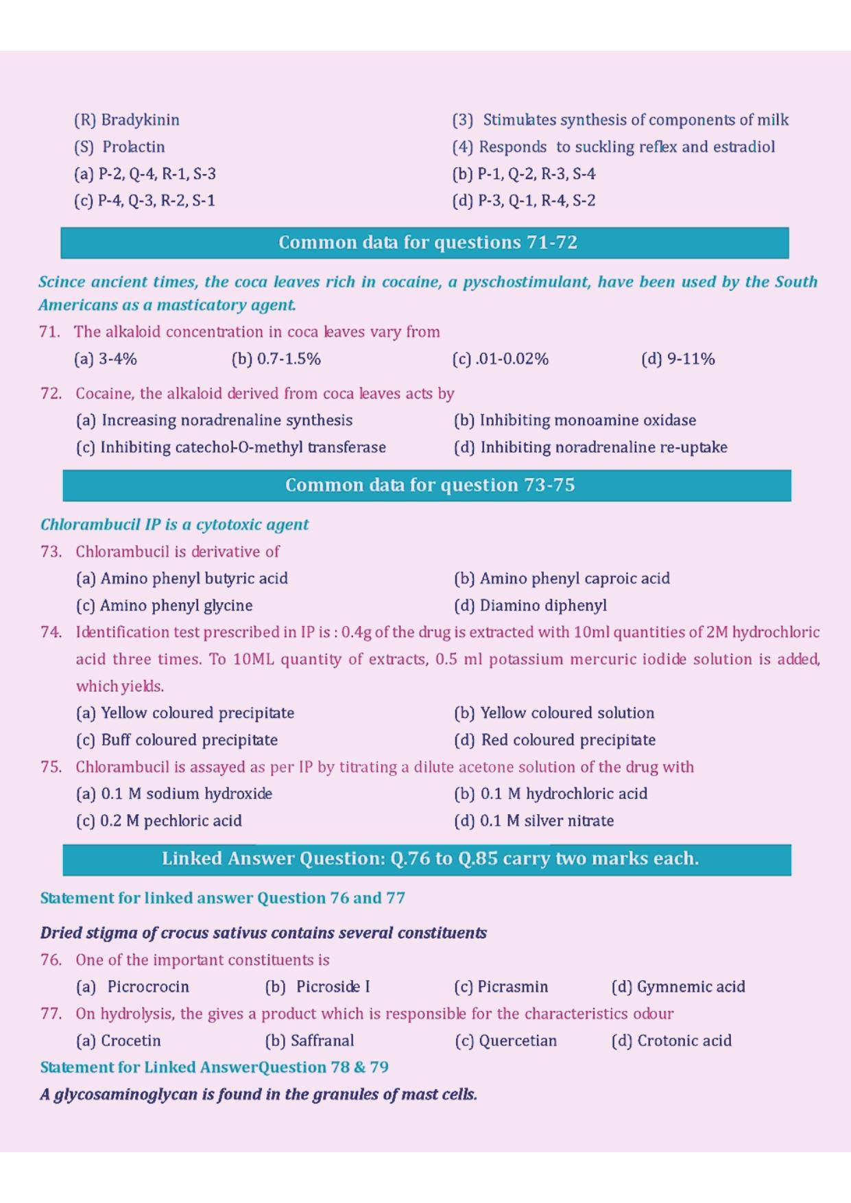 GPAT 2007 Question Paper with Answer Key - Page 12