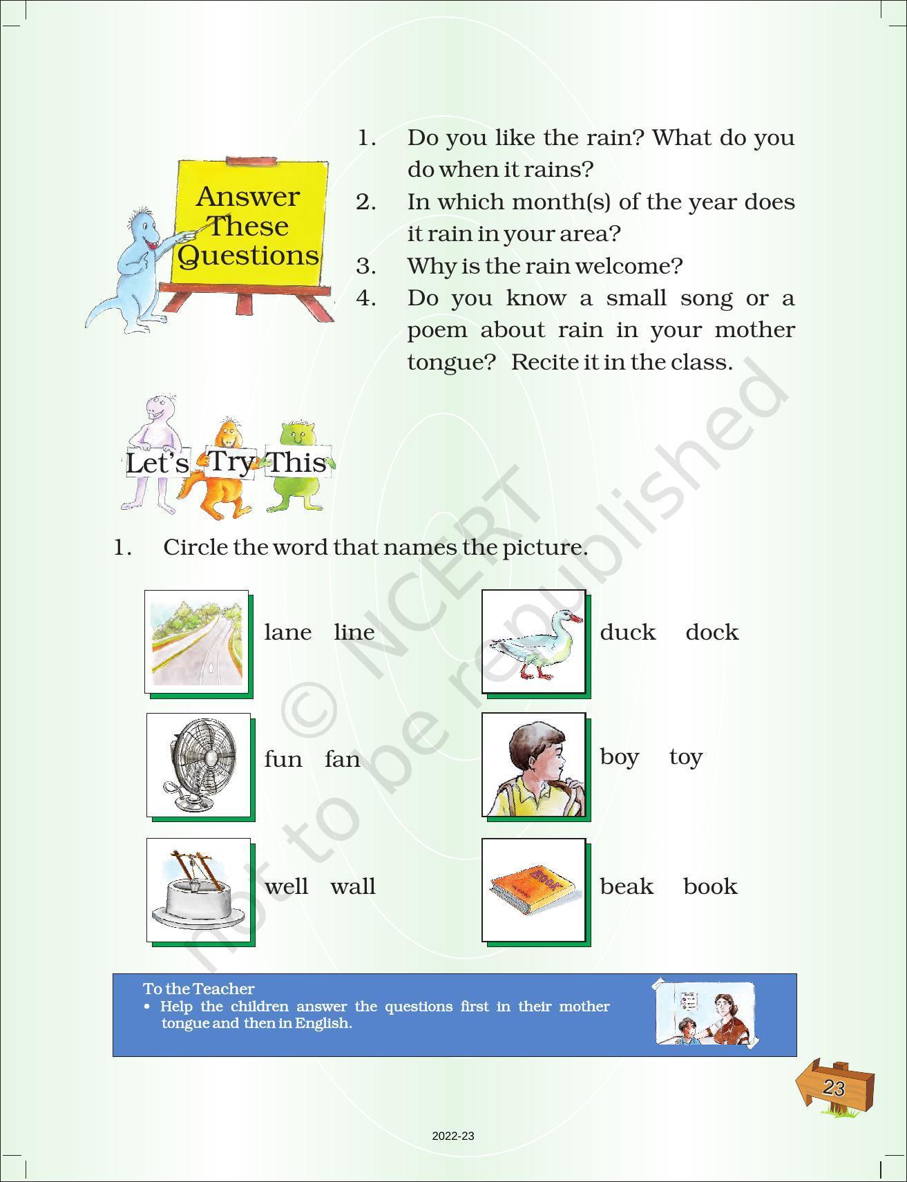 NCERT Book for Class 2 English (Raindrops):Chapter 6-Rain in Summer - Page 2