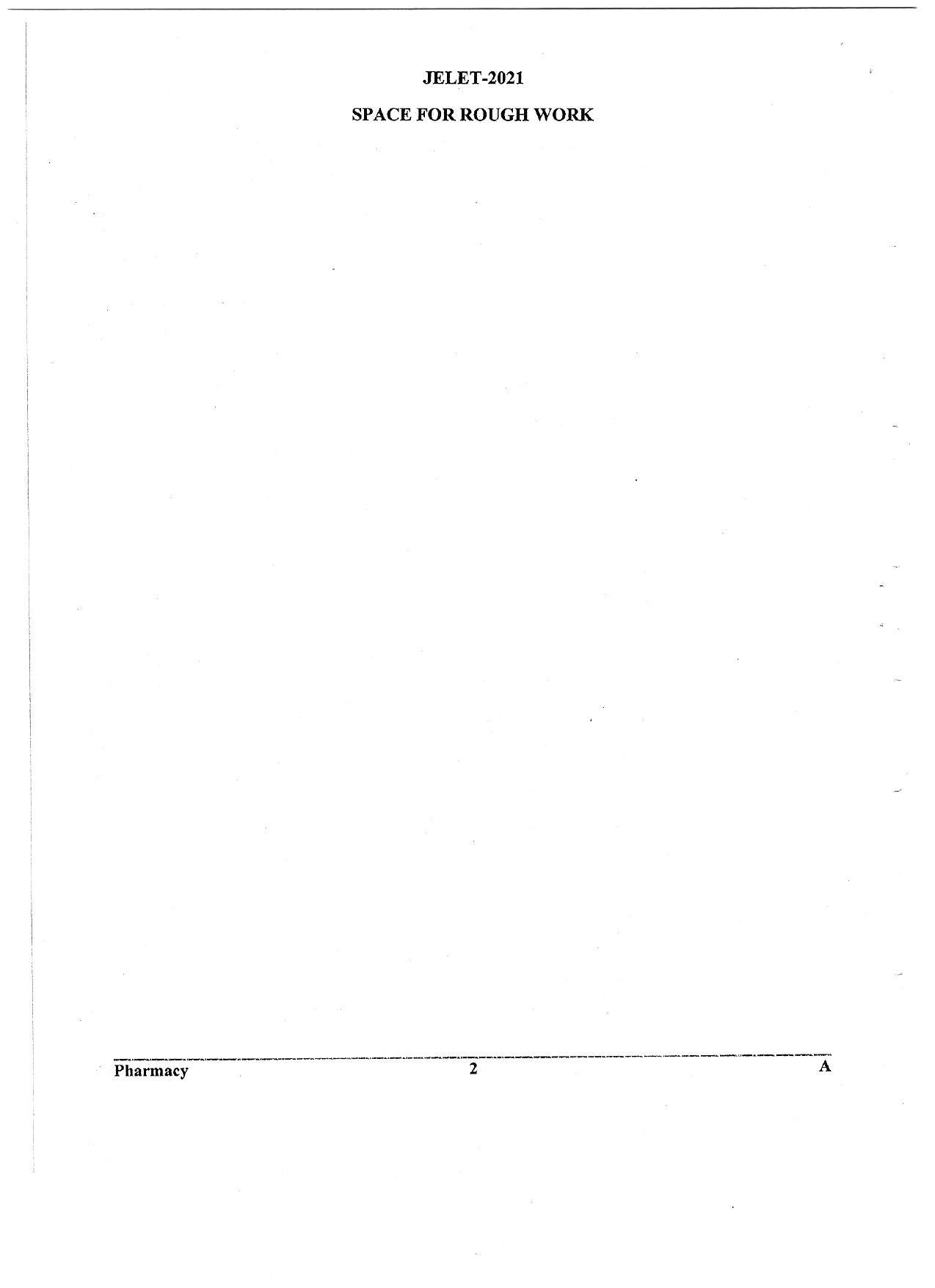 WBJEE JELET 2021 ( Pharmacy) - Page 2