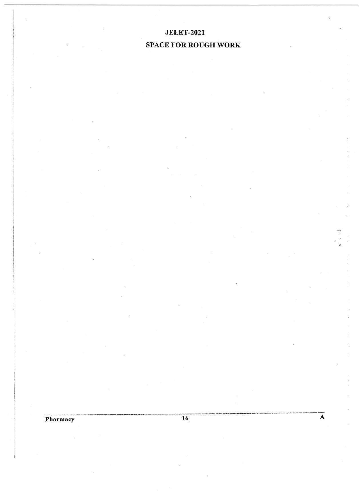 WBJEE JELET 2021 ( Pharmacy) - Page 16