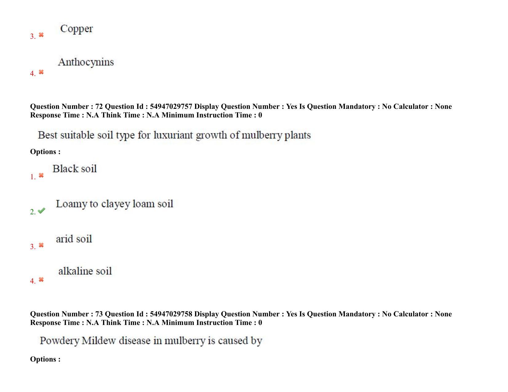 AP RCET 2022: Sericulture - 19-10-2022 (Wednesday) Session-II Question Paper With keys - Page 57