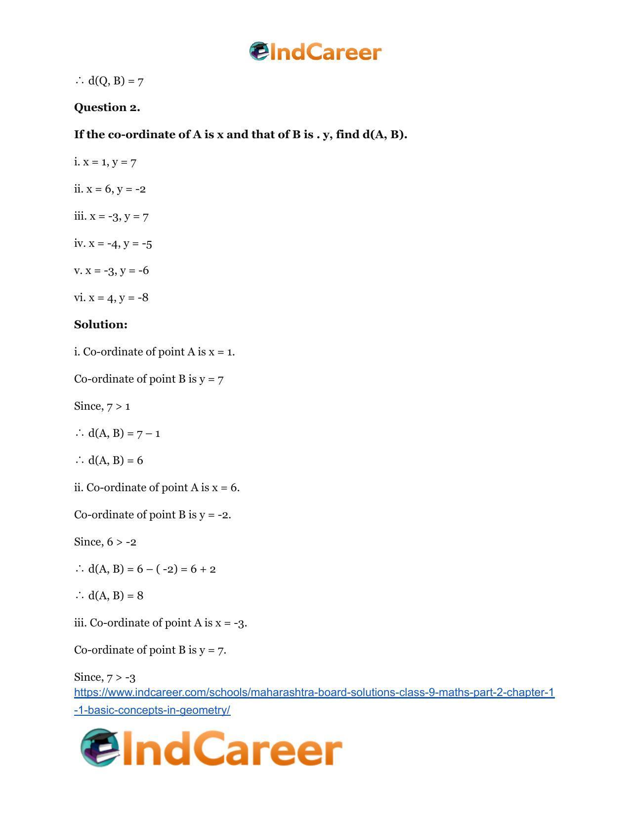 Maharashtra Board Solutions Class 9-Maths (Part 2): Chapter 1.1- Basic Concepts in Geometry - Page 5