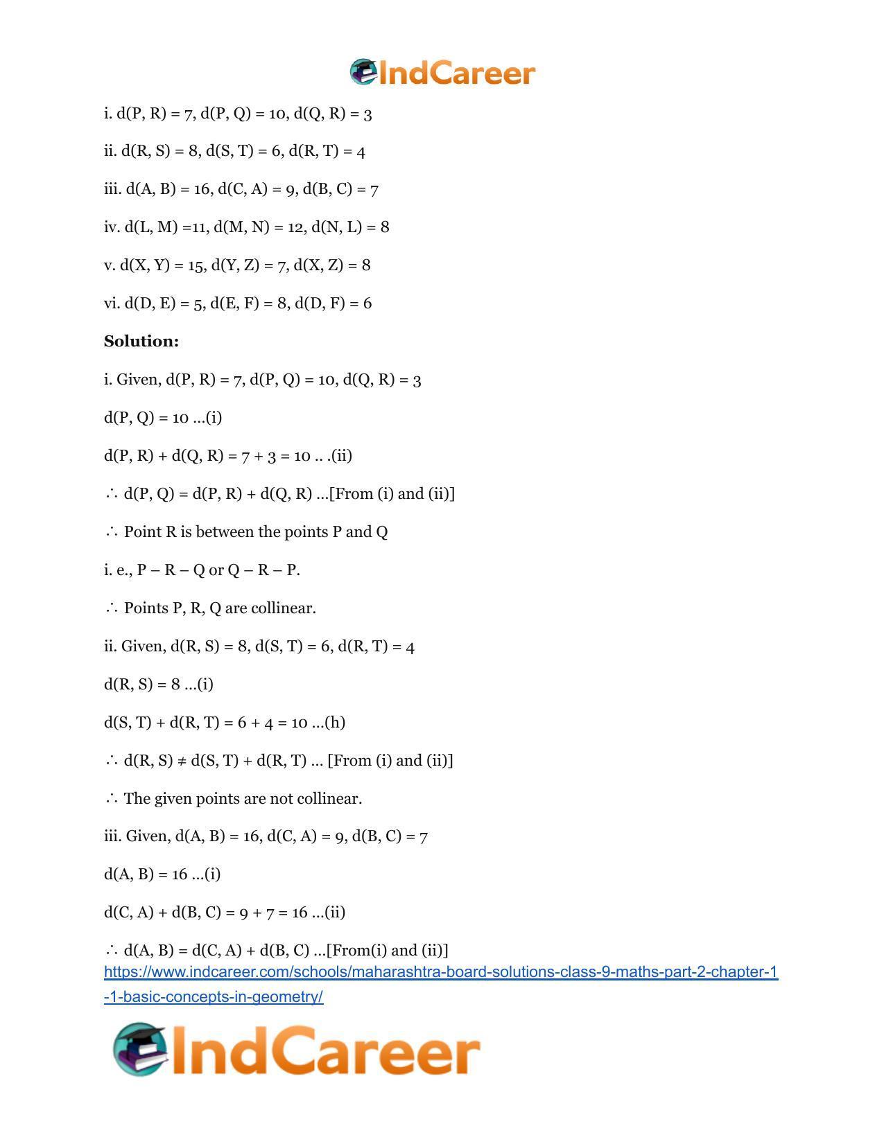 Maharashtra Board Solutions Class 9-Maths (Part 2): Chapter 1.1- Basic ...