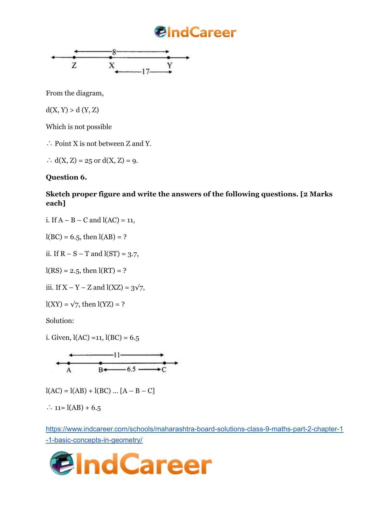 Maharashtra Board Solutions Class 9-Maths (Part 2): Chapter 1.1- Basic Concepts in Geometry - Page 11