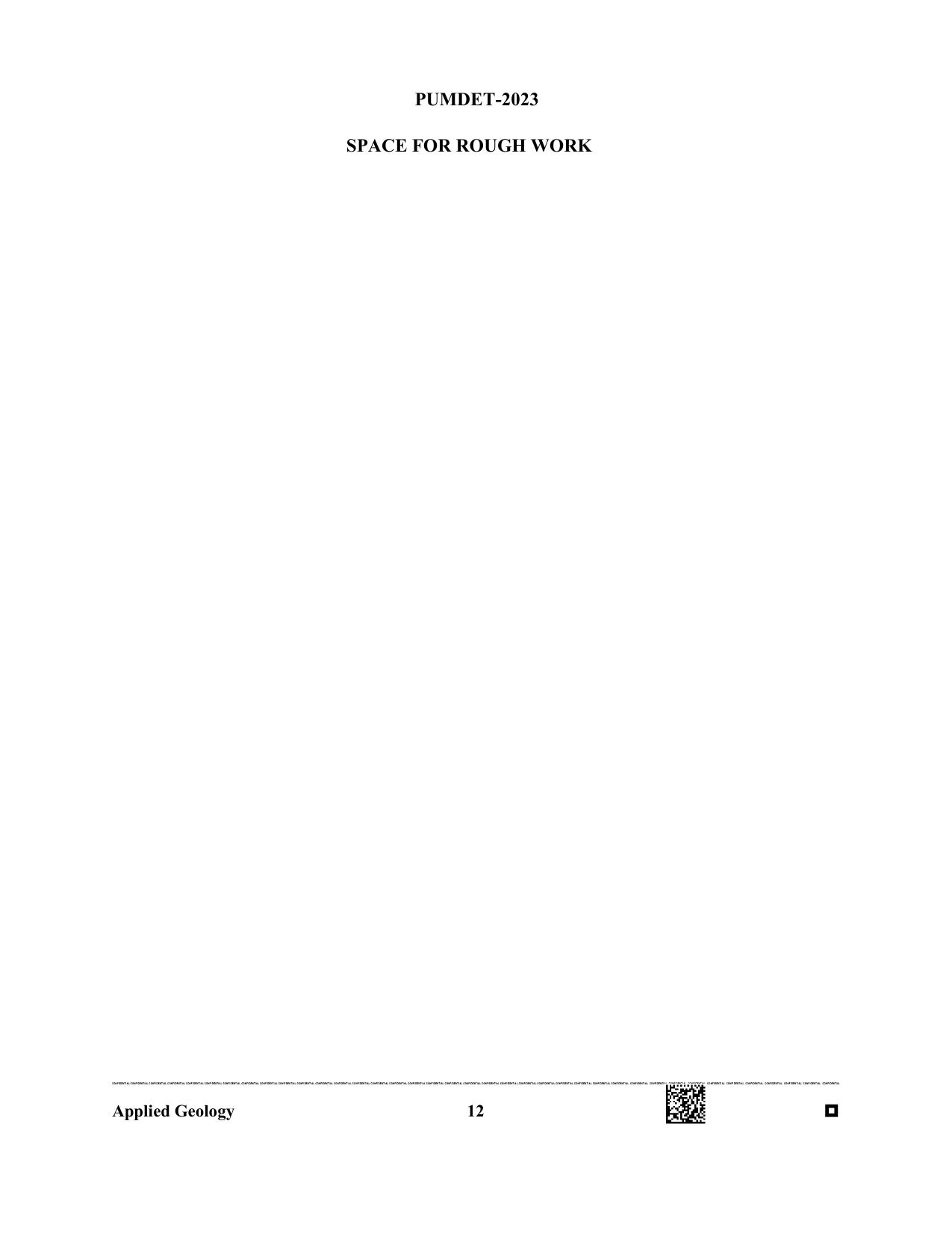 PUBDET 2023 Applied Geology Question Paper - Page 12
