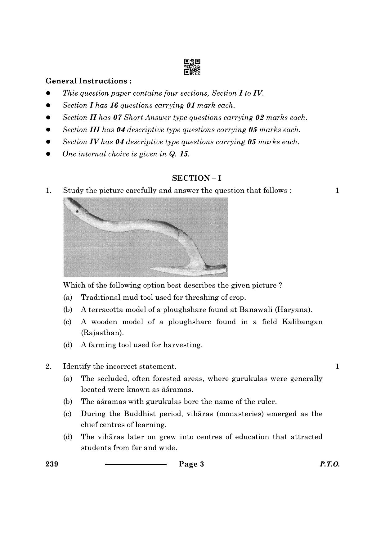 CBSE Class 12 Knowledge Traditions And Practices Of India 2024 Question Paper - Page 3