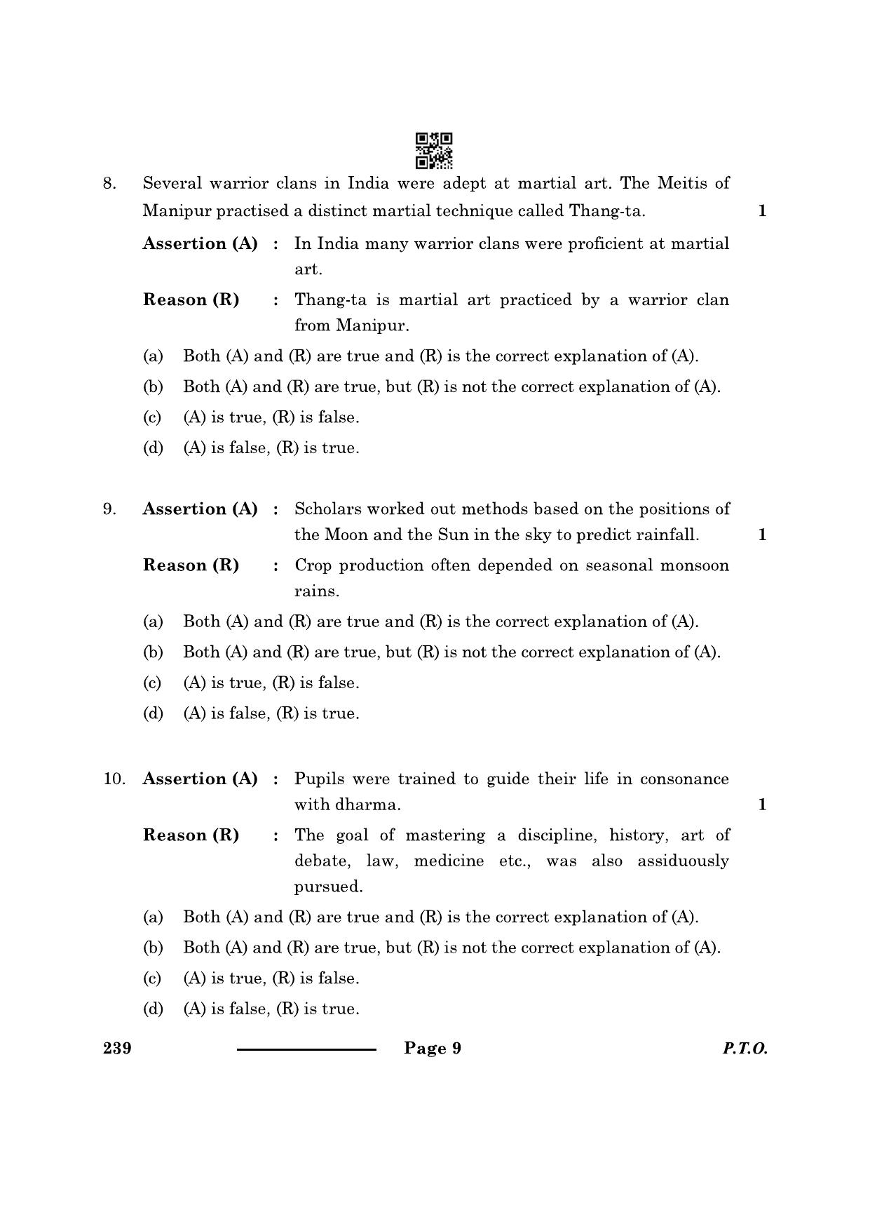 CBSE Class 12 Knowledge Traditions And Practices Of India 2024 Question Paper - Page 9
