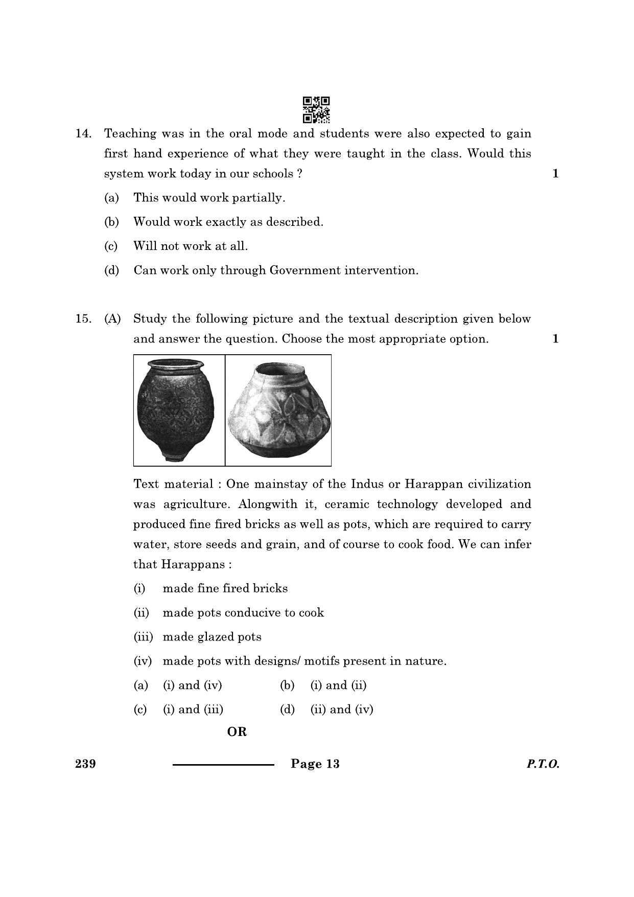 CBSE Class 12 Knowledge Traditions And Practices Of India 2024 Question Paper - Page 13