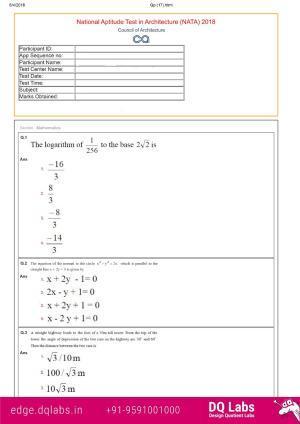 NATA 2018 Question Paper
