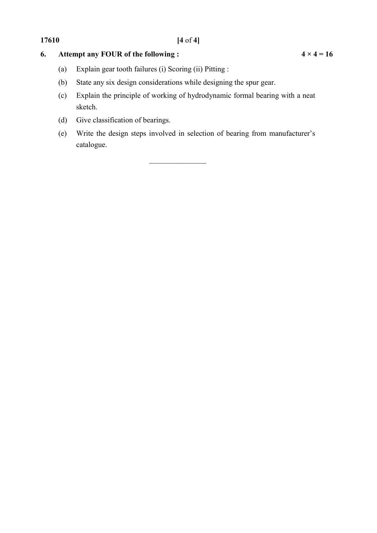 MSBTE Summer Question Paper 2019 - Design of Machine Elements - Page 4