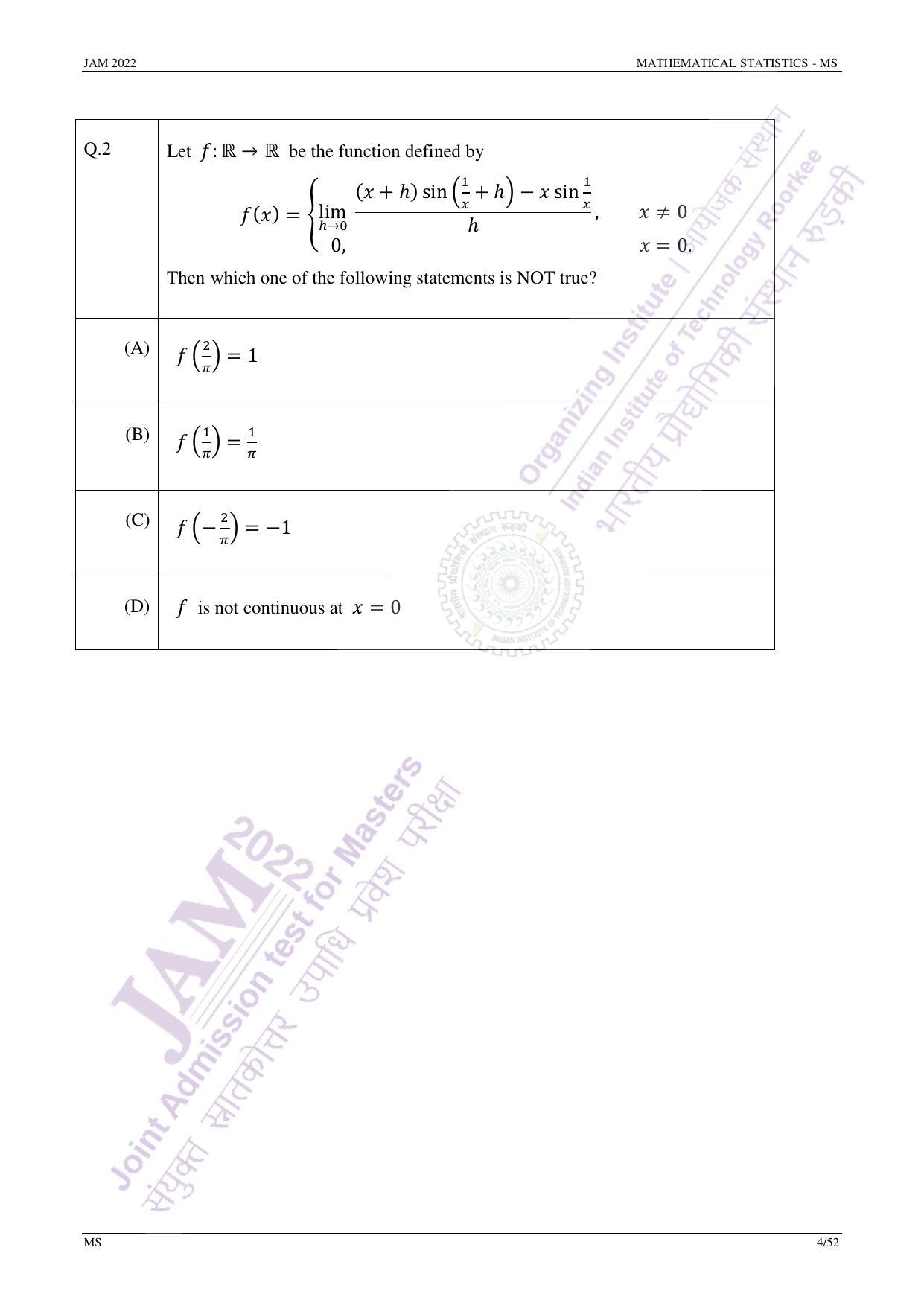 JAM 2022: MS Question Paper - Page 3