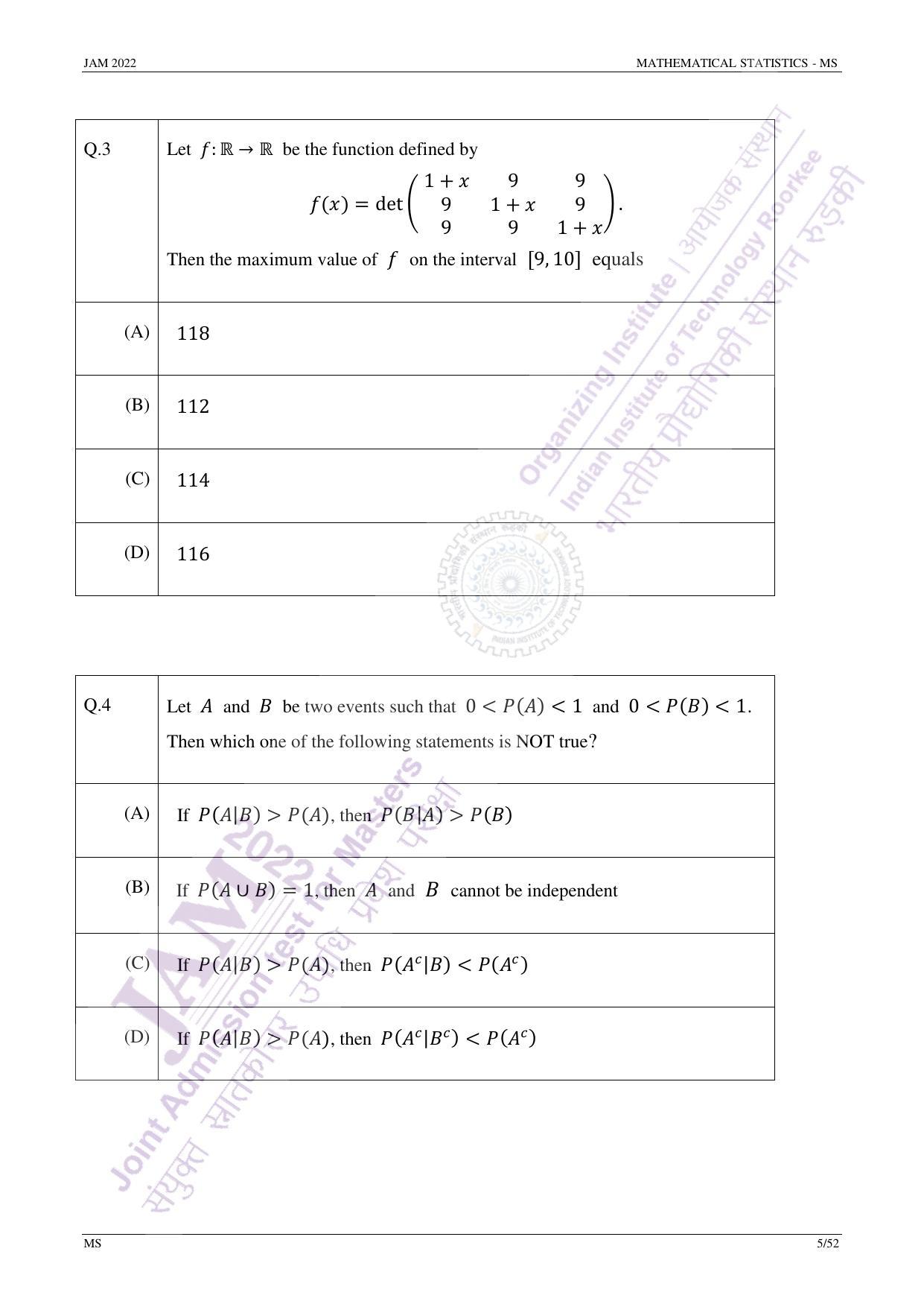 JAM 2022: MS Question Paper - Page 4